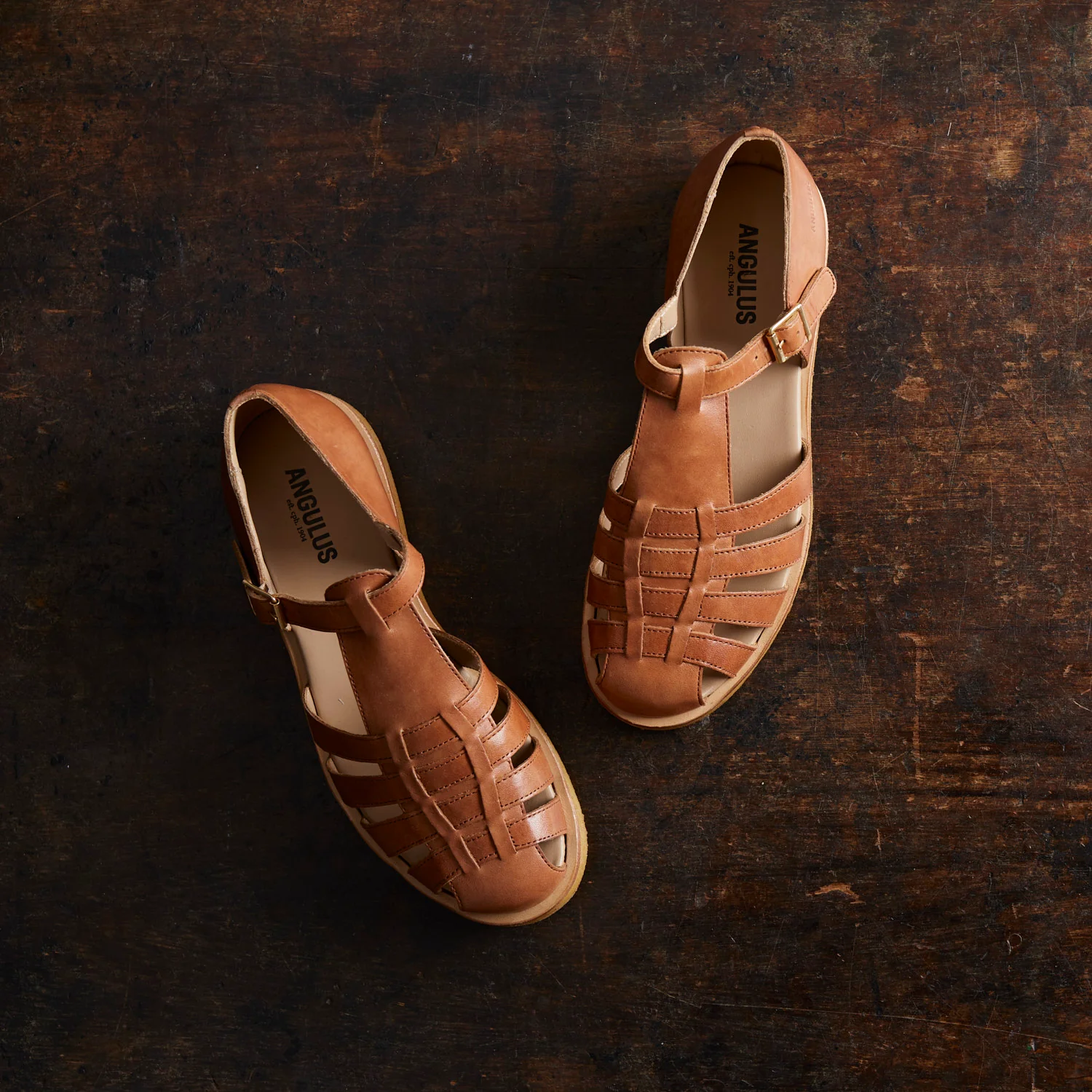 Womens Leather Fisherman Sandal - Tan - Image 3
