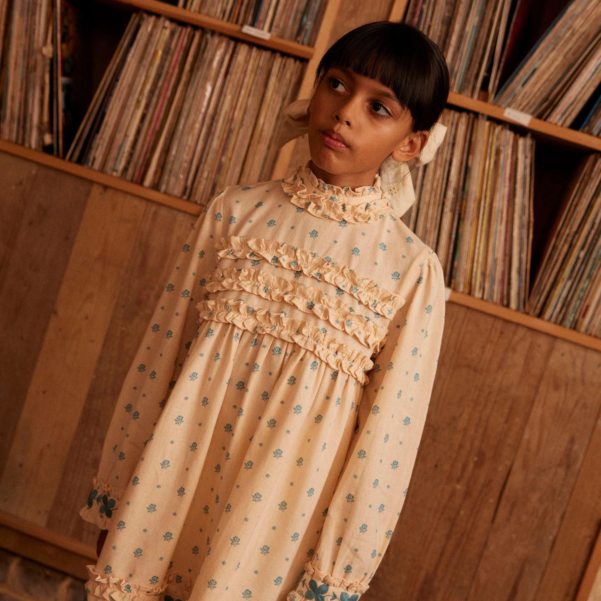 Cotton Pernille Dress - Meadow Calico Cashew - Image 6