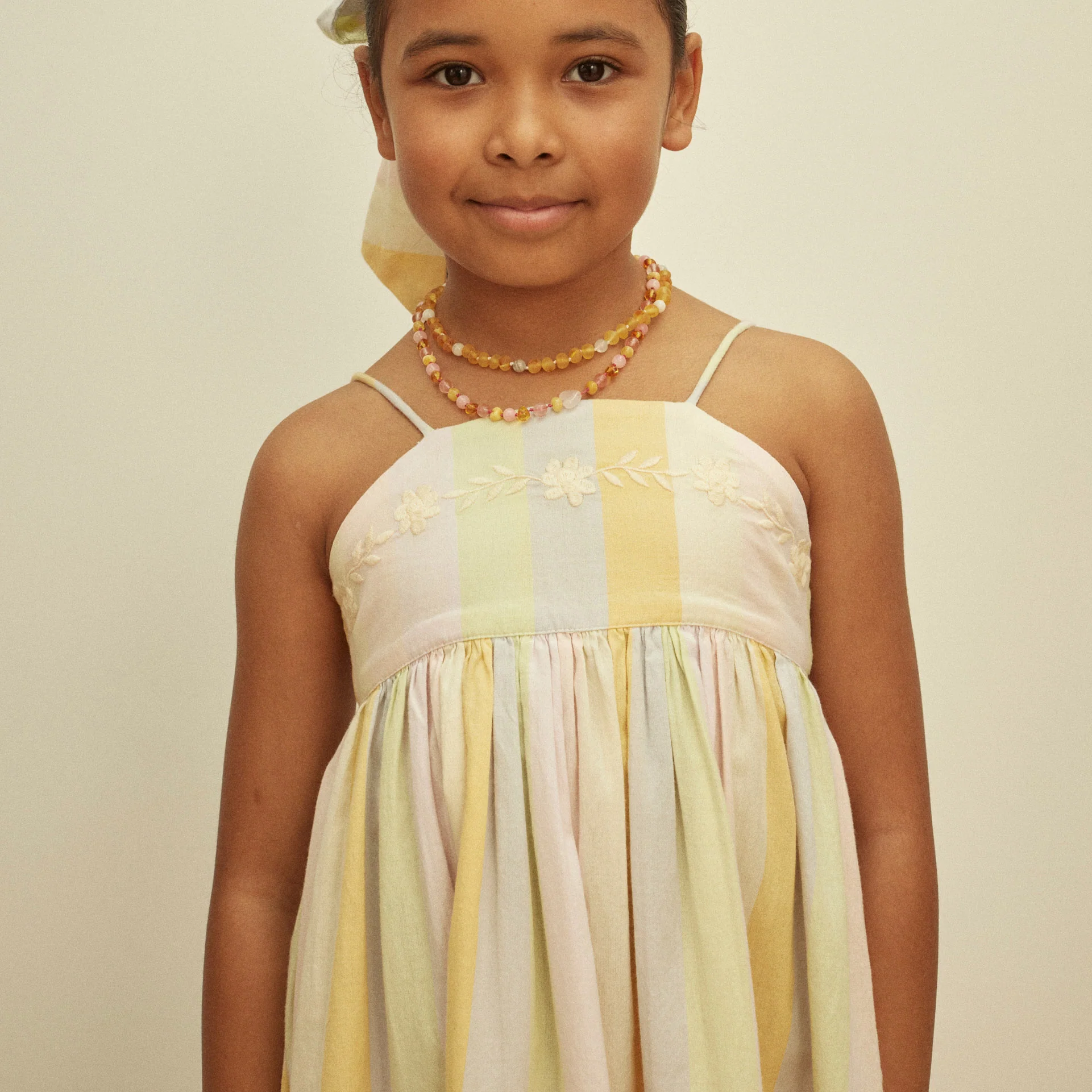 Kids Cotton Magrit Sundress - Painters Stripe - Image 5