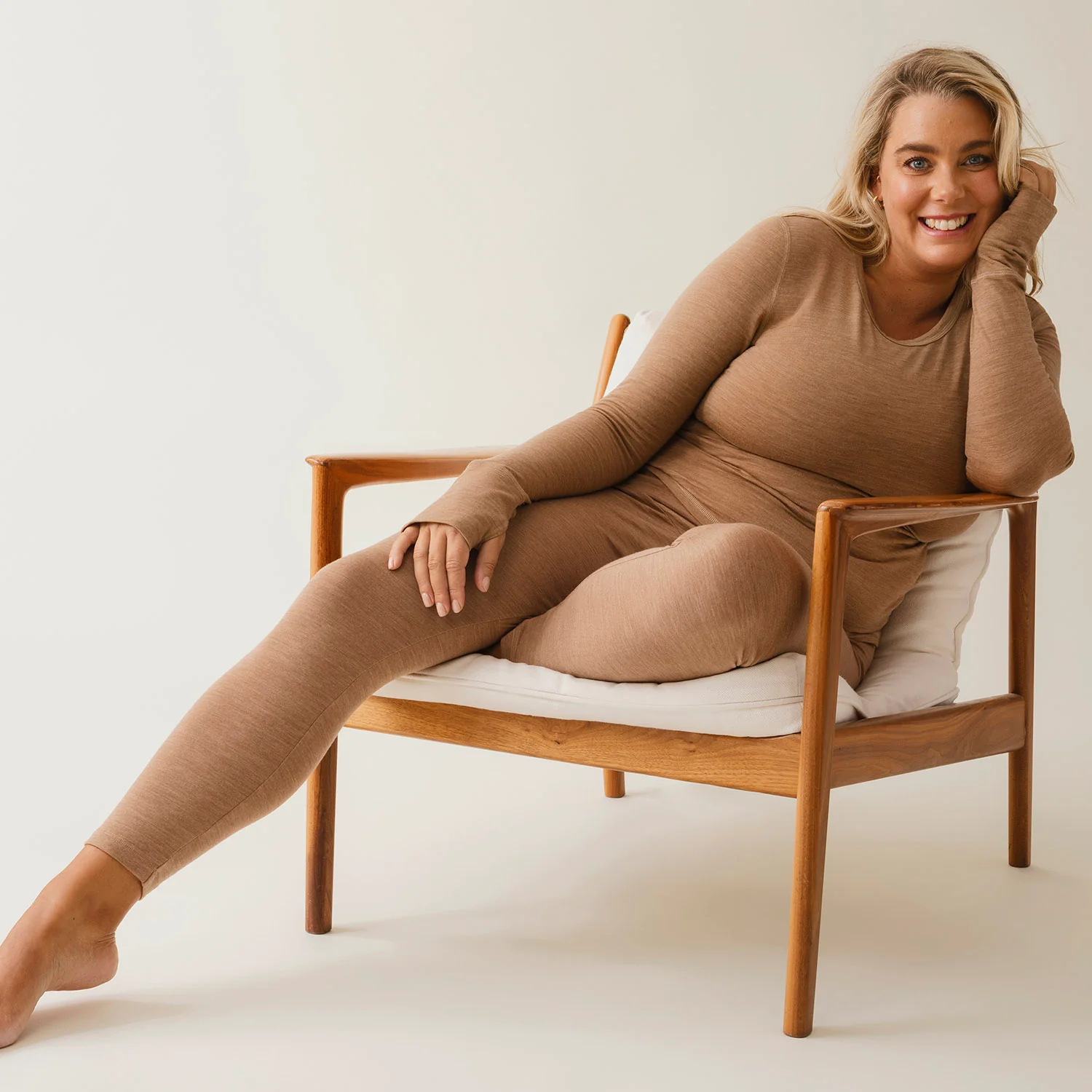 Merino Wool Breastfeeding Top - Brown Melange - Image 9