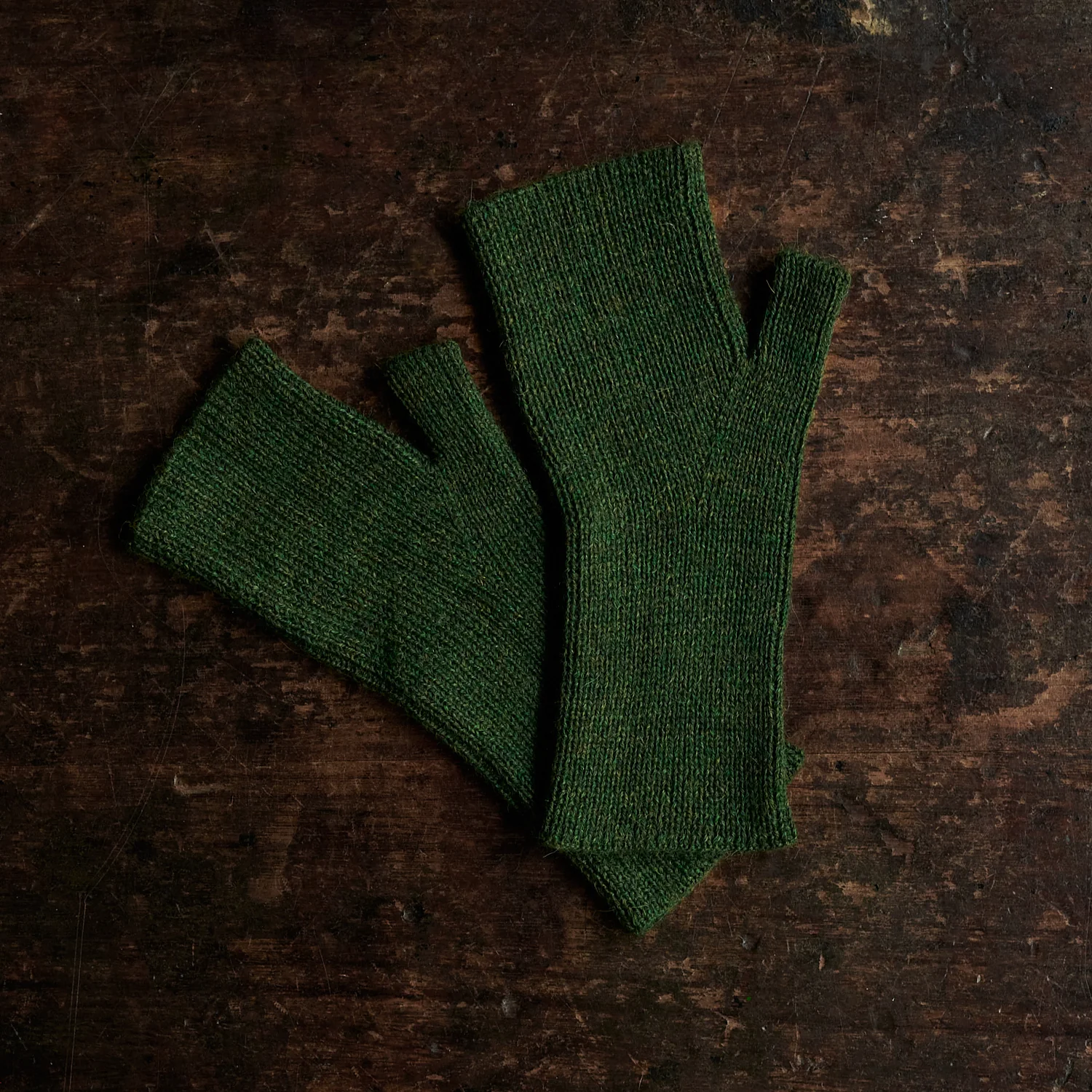 Womens Alpaca Rib Fingerless Gloves - Many Colours - Image 2