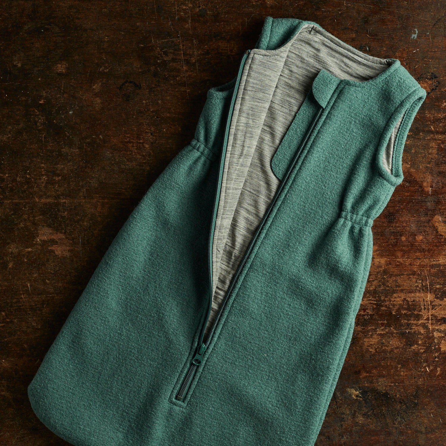 Baby Boiled Merino Wool Sleeping Bag - Eucalyptus - Image 2