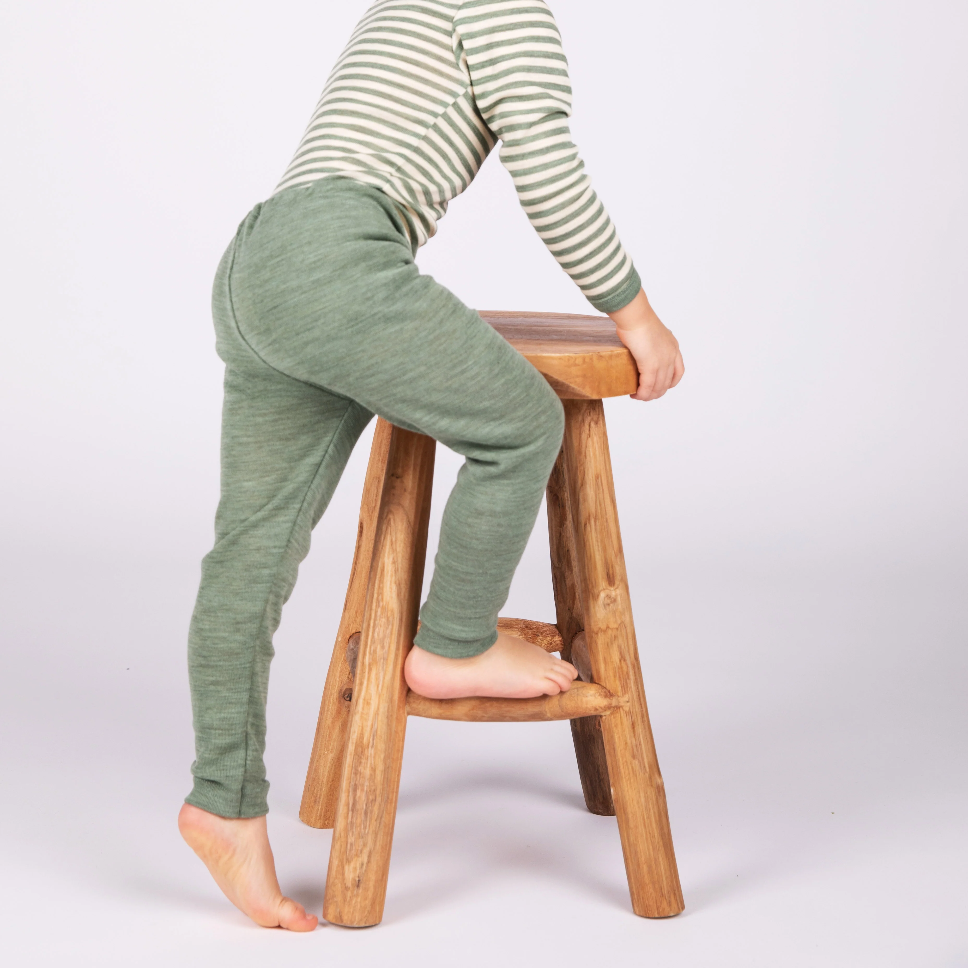 Merino Wool LS Top - Sage Green Melange/Natural - Image 5