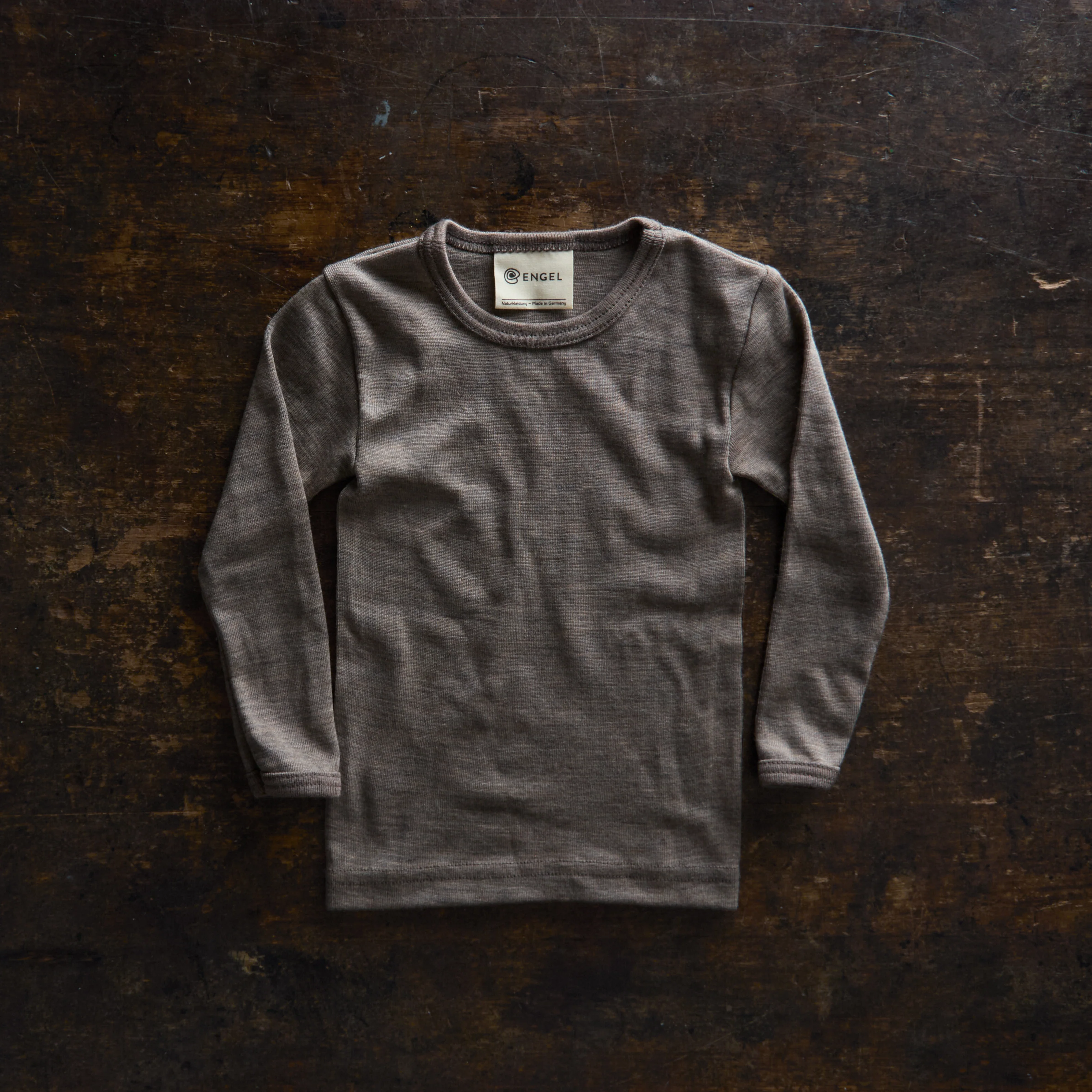 Merino Wool & Silk LS Top - Walnut