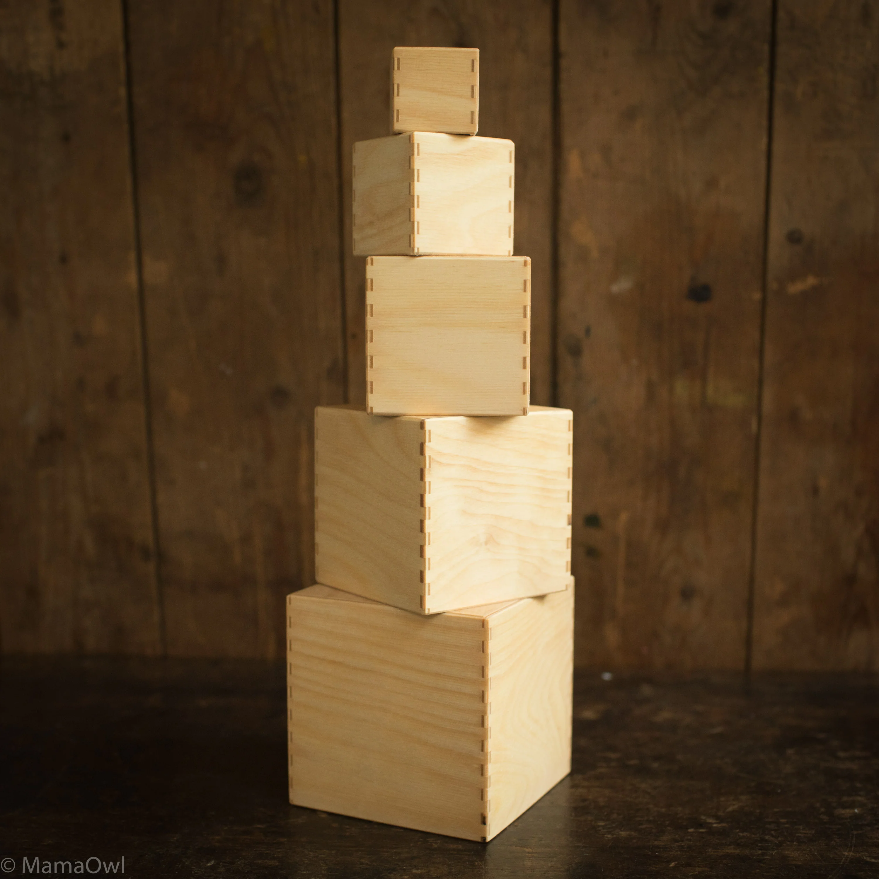 Wooden Small Set of Boxes - Natural - Image 2