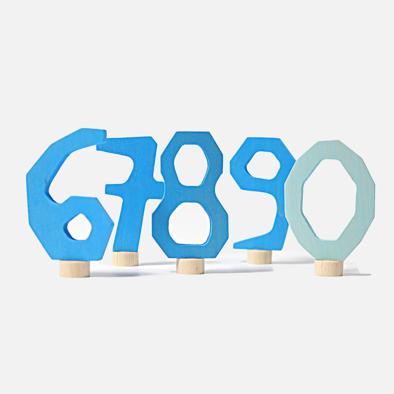 Wooden Numbers 6 to 9 & 0 For Celebration Rings — Blue - Image 2