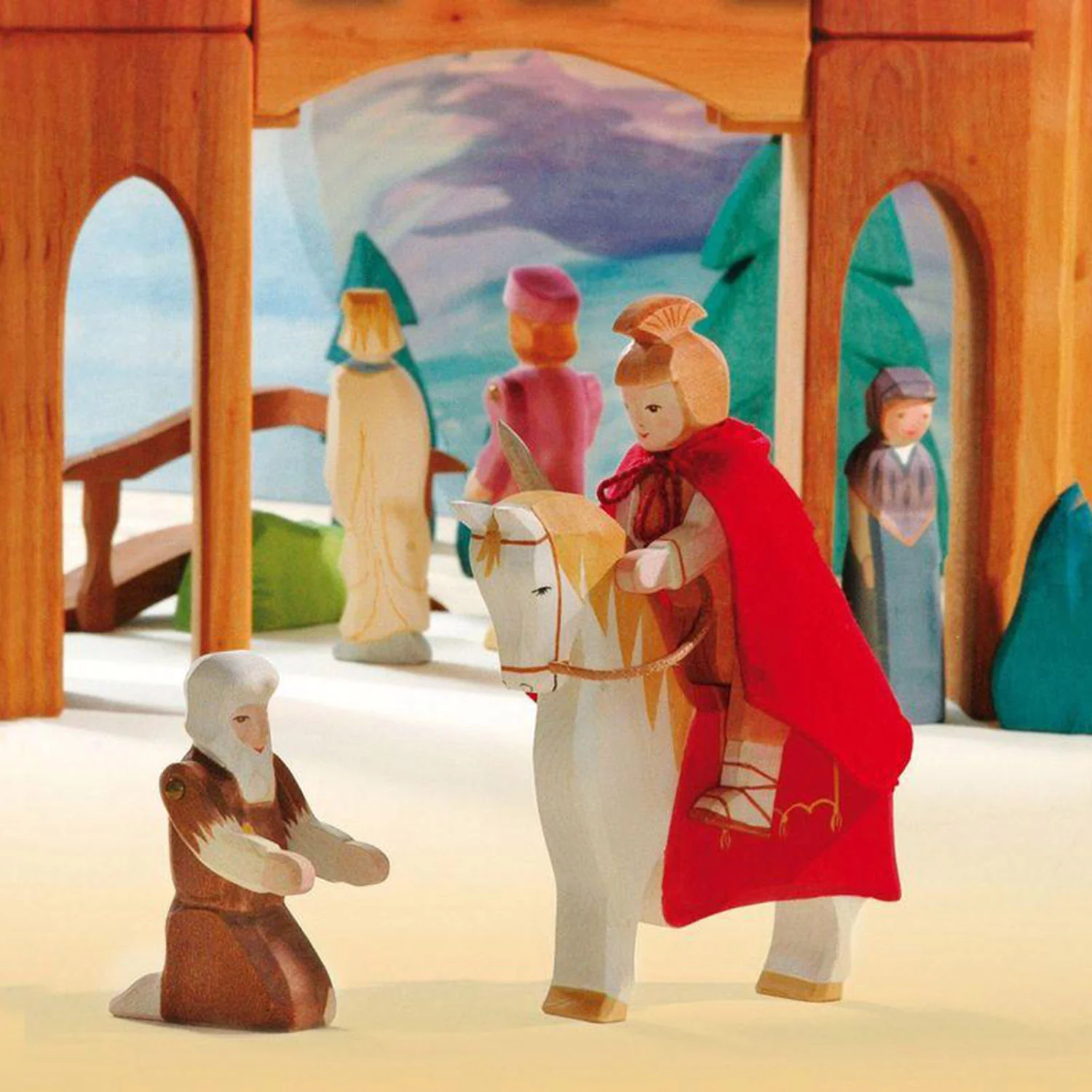 Handcrafted Wooden St Martin's Knight with Cape & Sword - Image 5