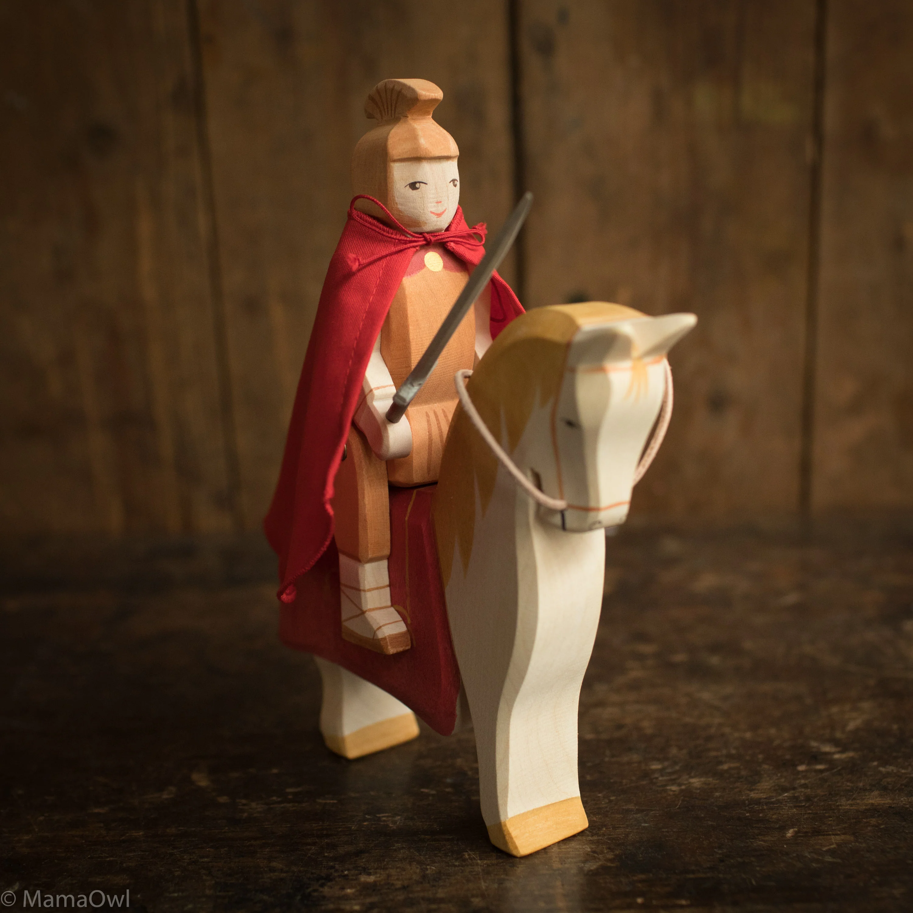 Handcrafted Wooden St Martin's White Knights Horse - Image 2