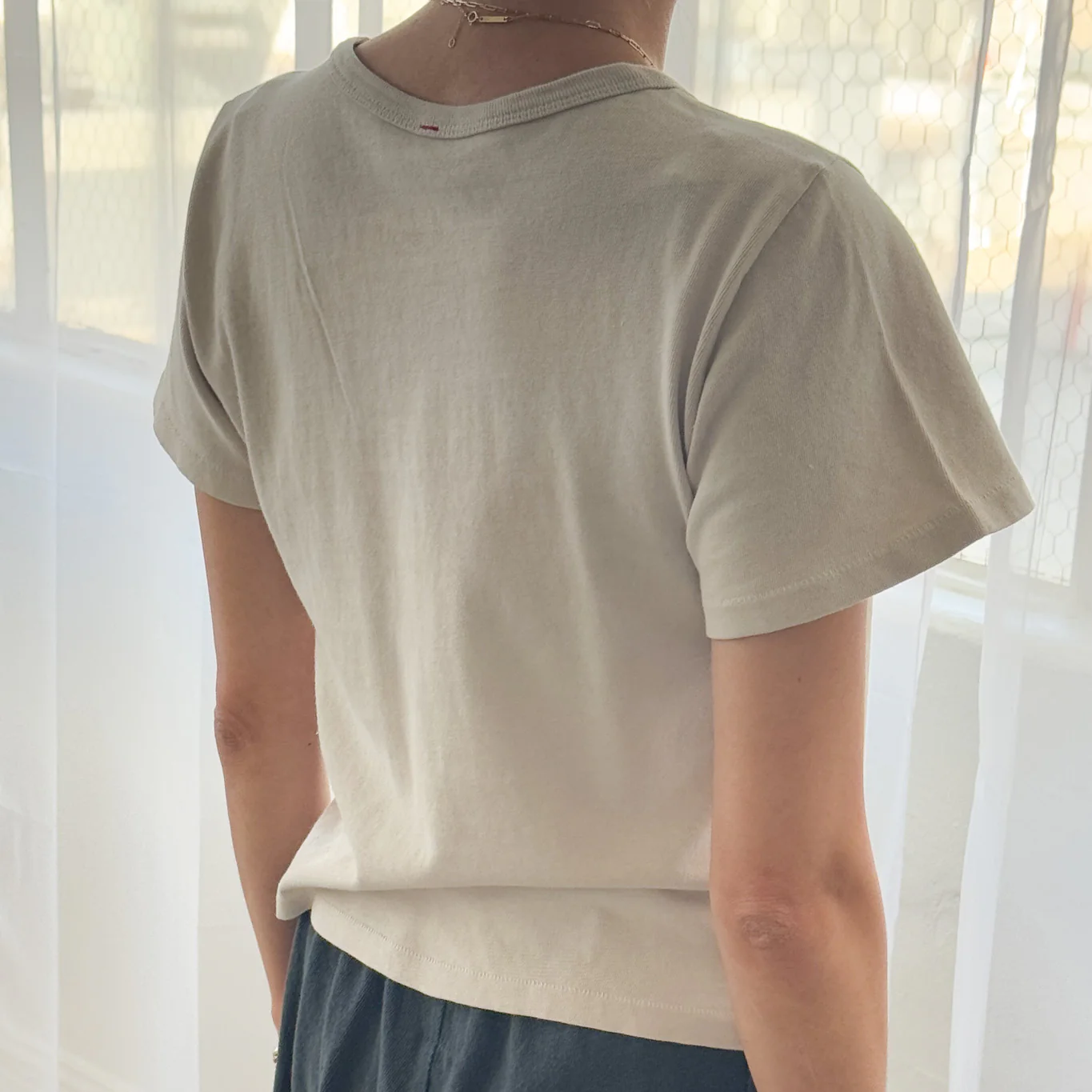 Women's Cotton Little Boy Tee - Rice - Image 2