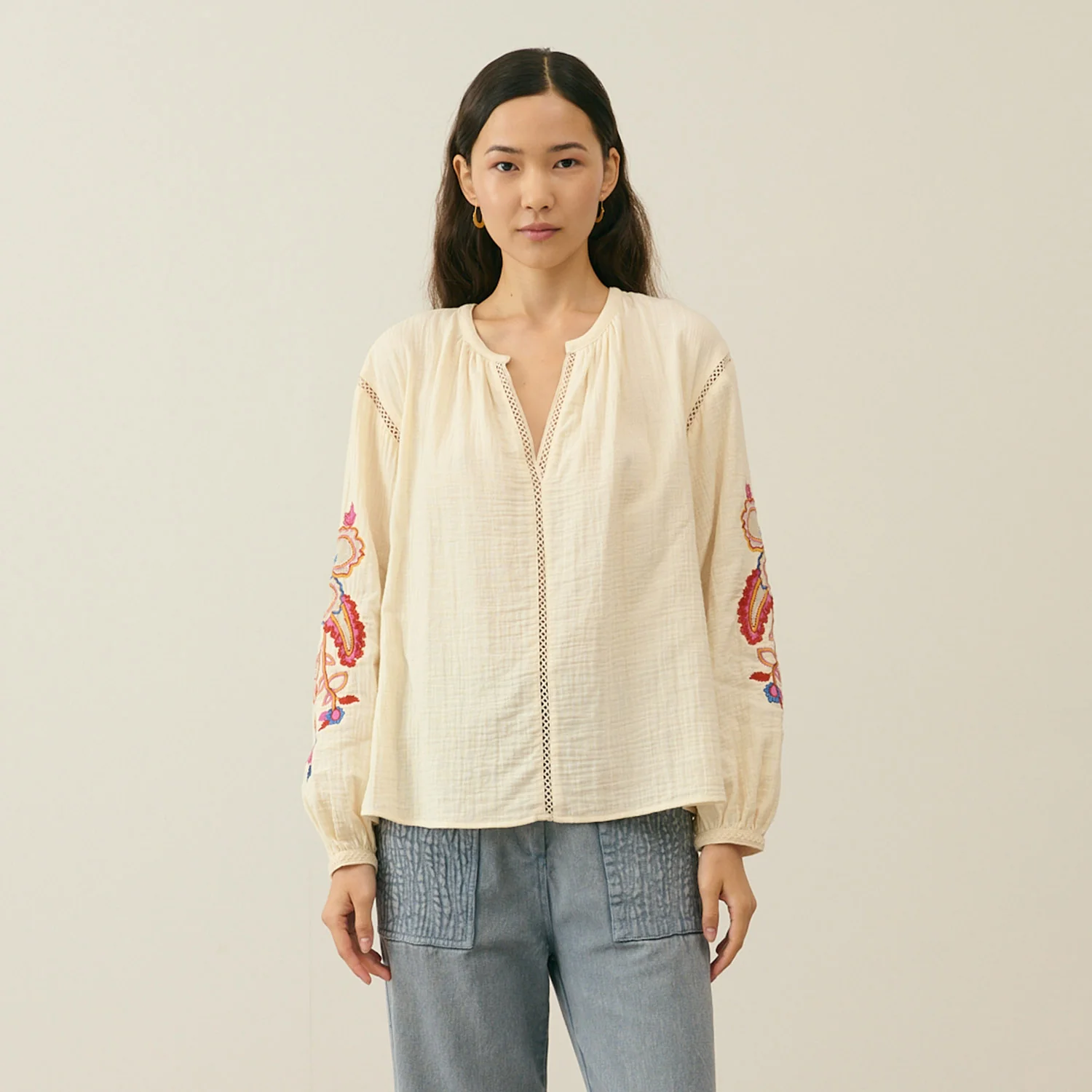 Women's Cotton Akania Blouse - Natural - Image 4