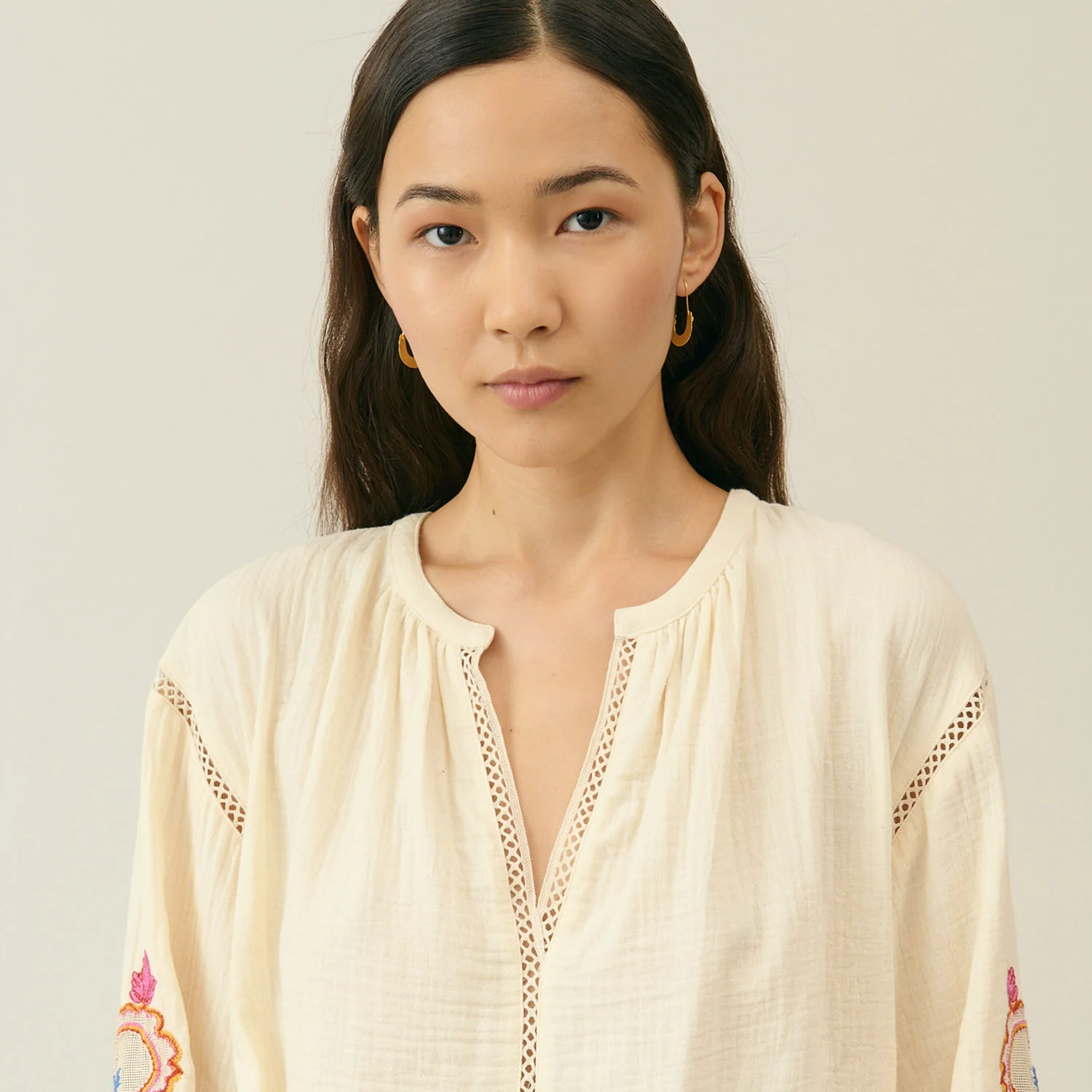 Women's Cotton Akania Blouse - Natural - Image 6