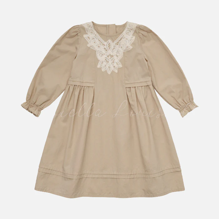 Cotton Brenna Dress - Beige - Image 4