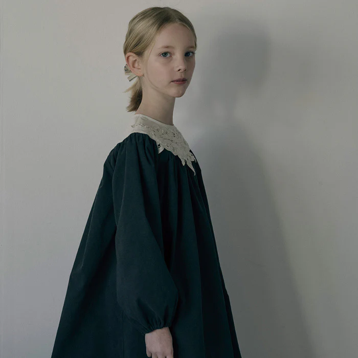 Cotton Corduroy Grandis Dress - Charcoal - Image 2