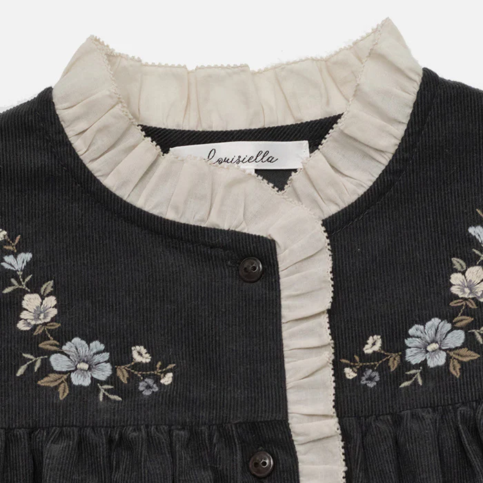 Cotton Corduroy Noir Dress - Charcoal - Image 4