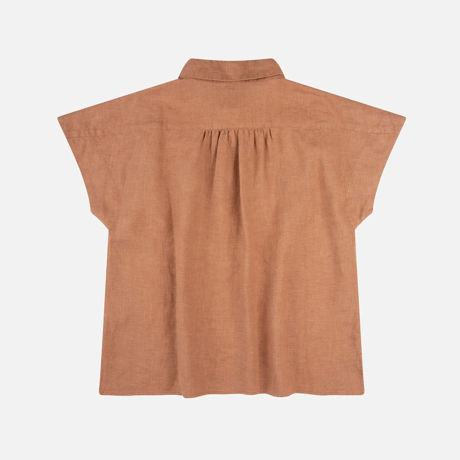 Women's Linen Blouse - Coffee - Image 6