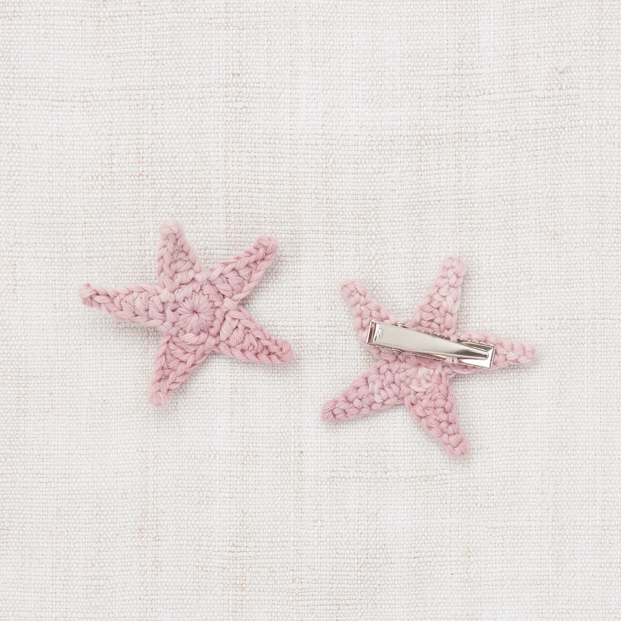 Hand Crochet Cotton Starfish Clip Set - Parfait - Image 3