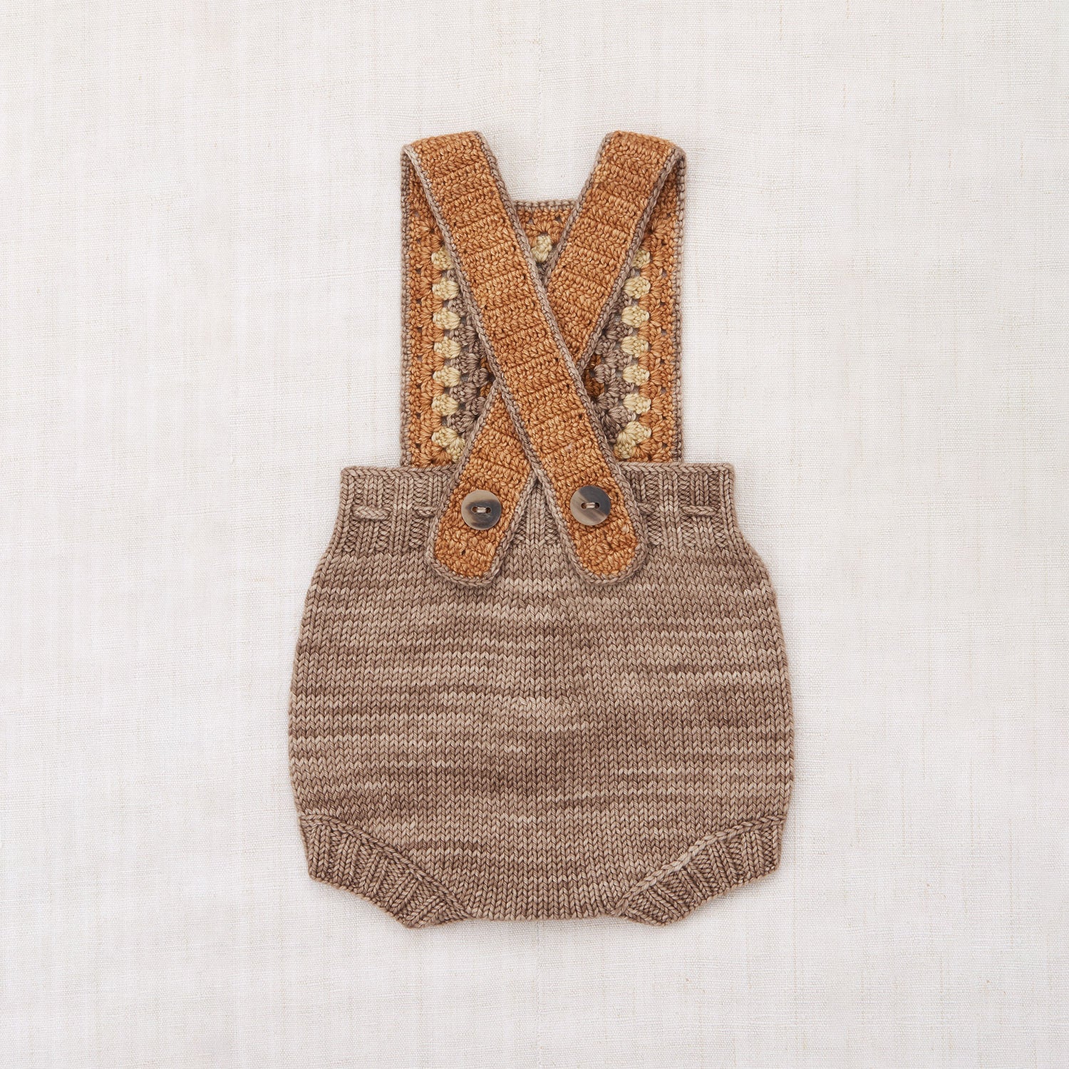 Baby & Kids Hand Crochet Merino Wool Lake House Romper - Brut - Image 5