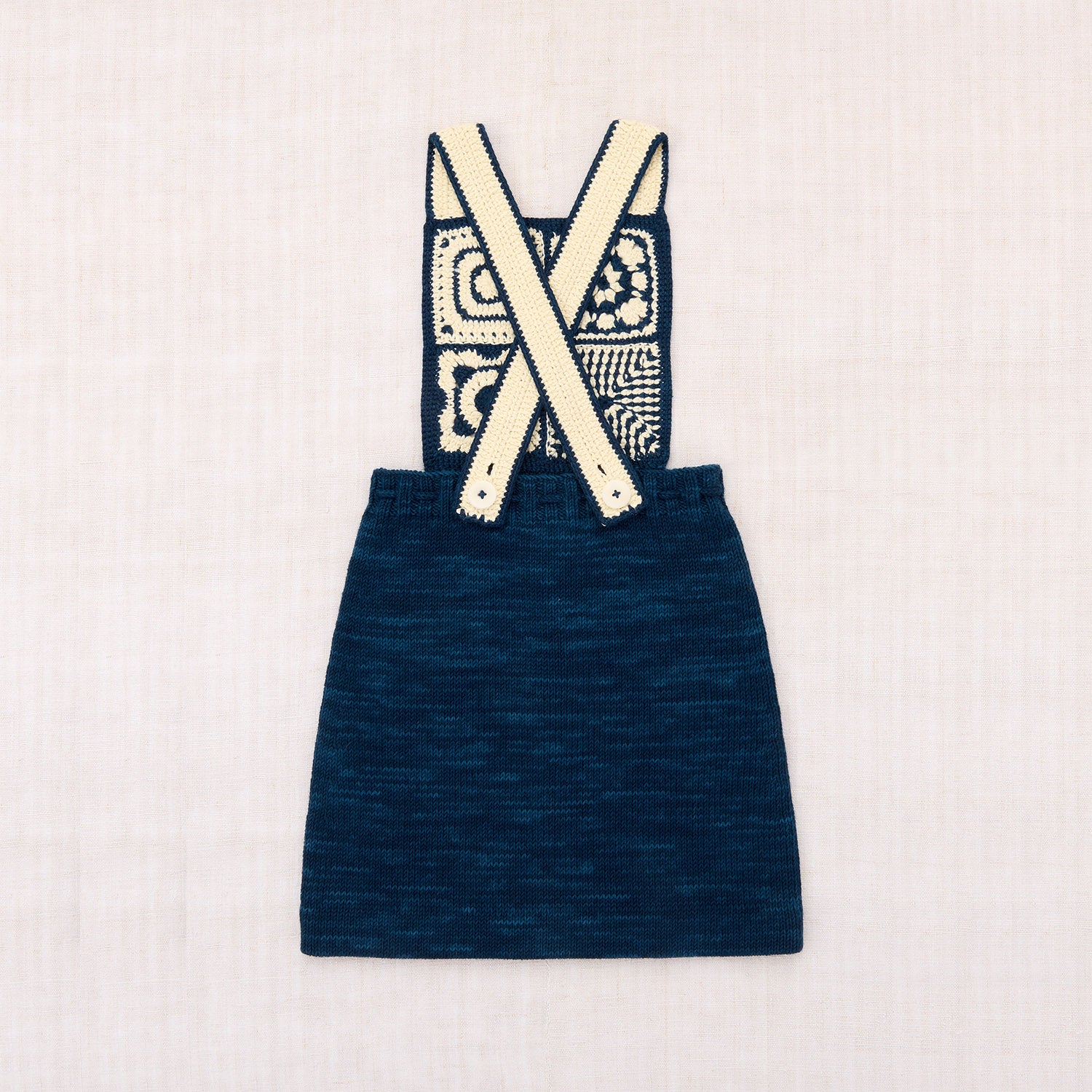 Hand Crochet Pima Cotton Afghan Pinafore - Celestial - Image 5