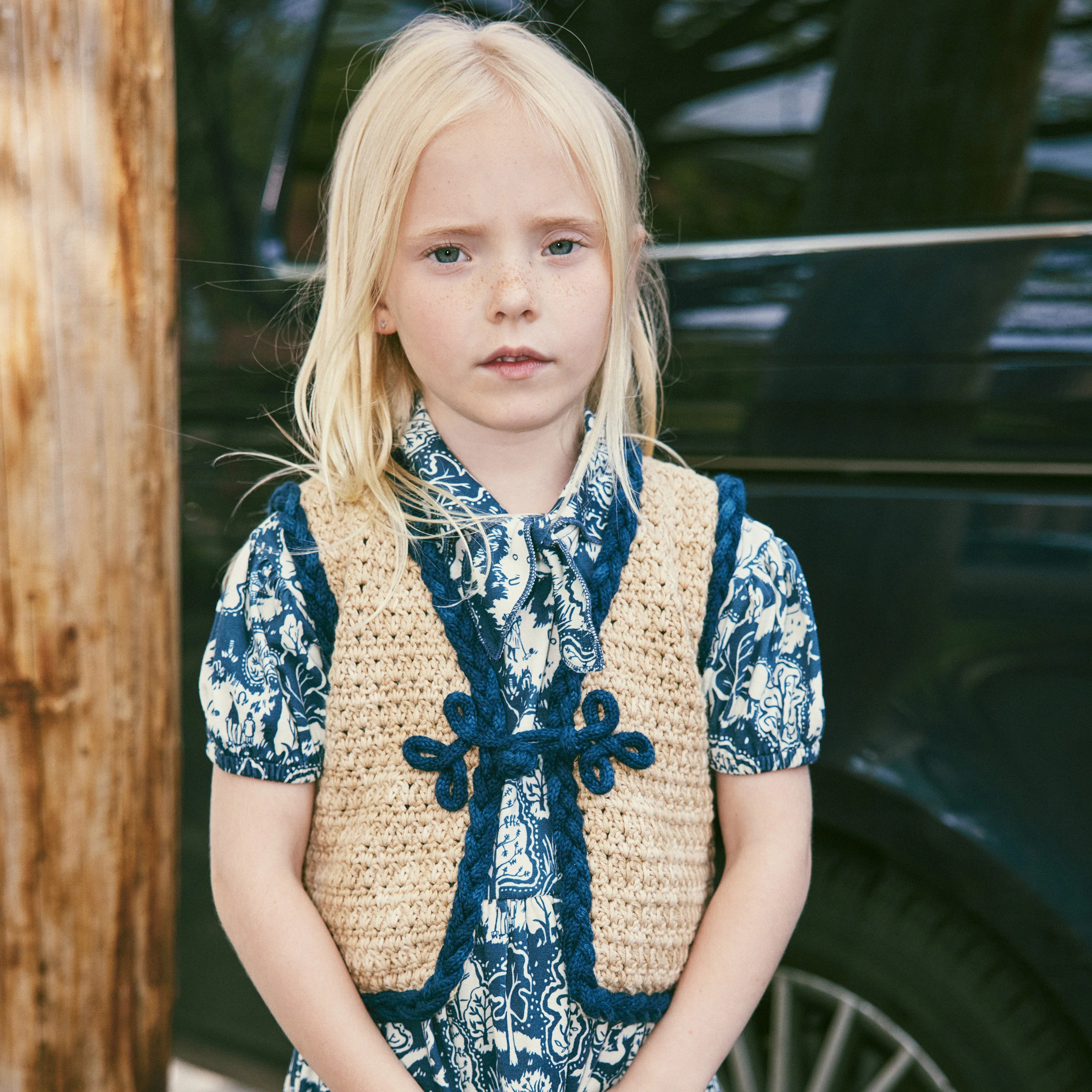 Pima Cotton Braid Ashbury Vest - Alabaster - Image 3