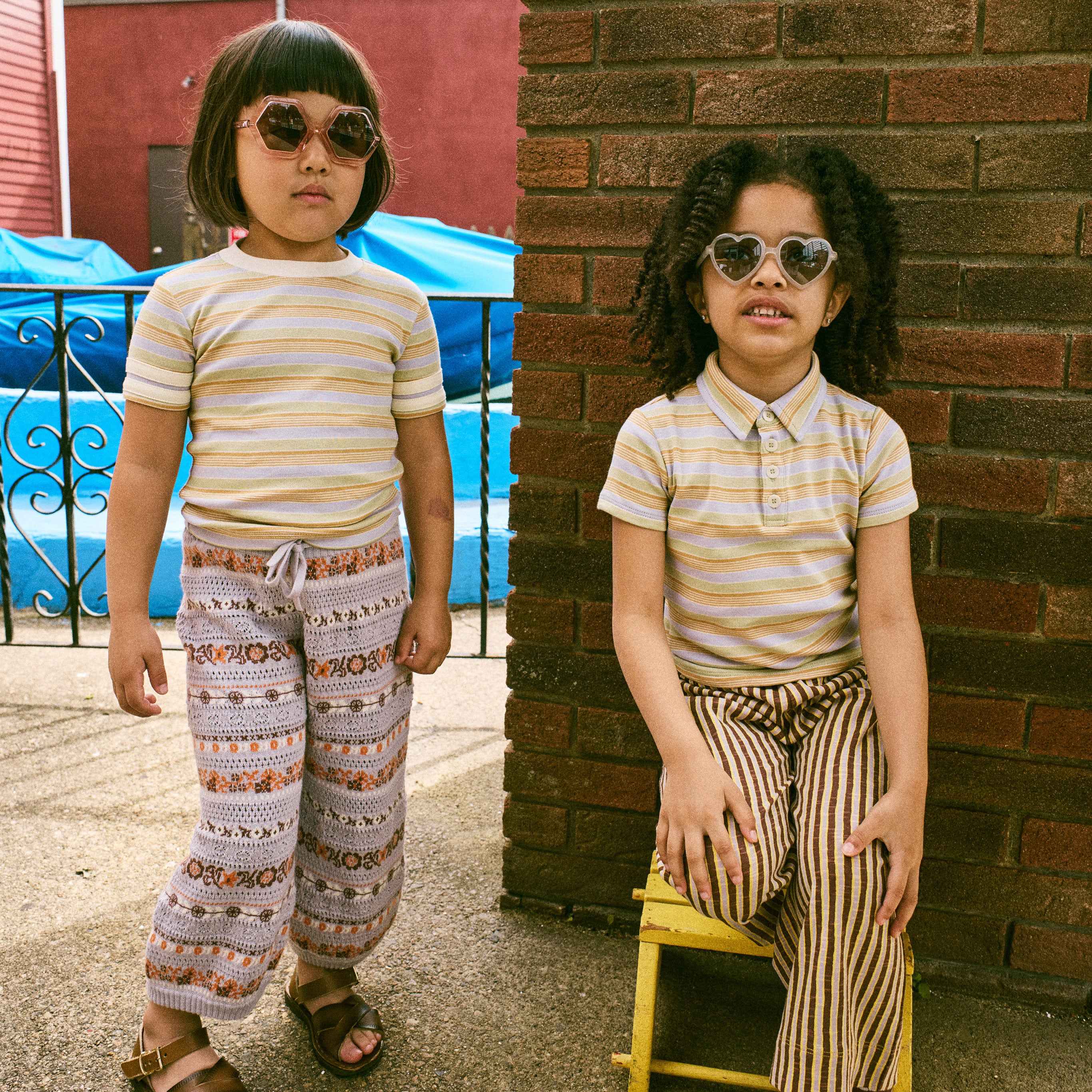 Kids Pima Cotton Rec Tee - Mist Avenue Stripe - Image 4