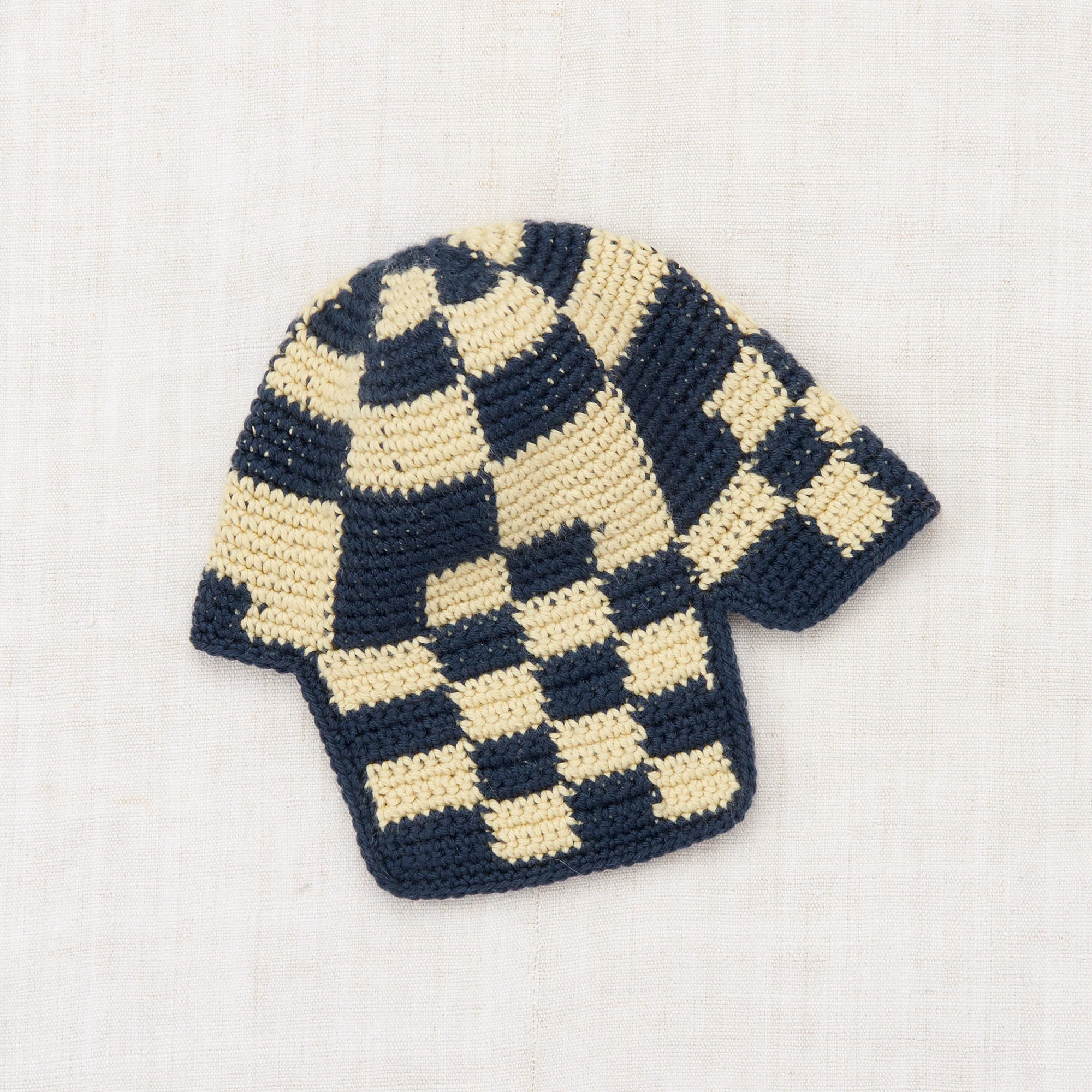 Merino Wool Crochet Checkered Rover Hat - Galaxy - Image 2
