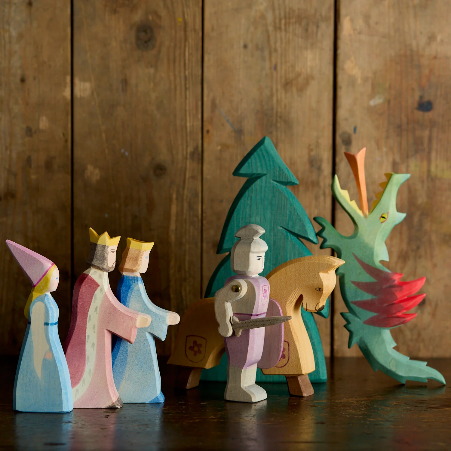Handcrafted Wooden Horse For Knight - Yellow - Image 3