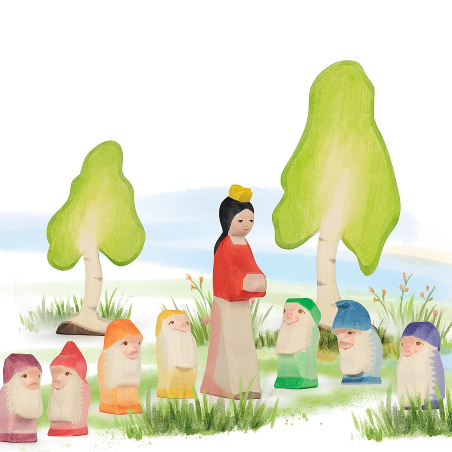 Handmade Wooden Dwarf - Orange - Image 3