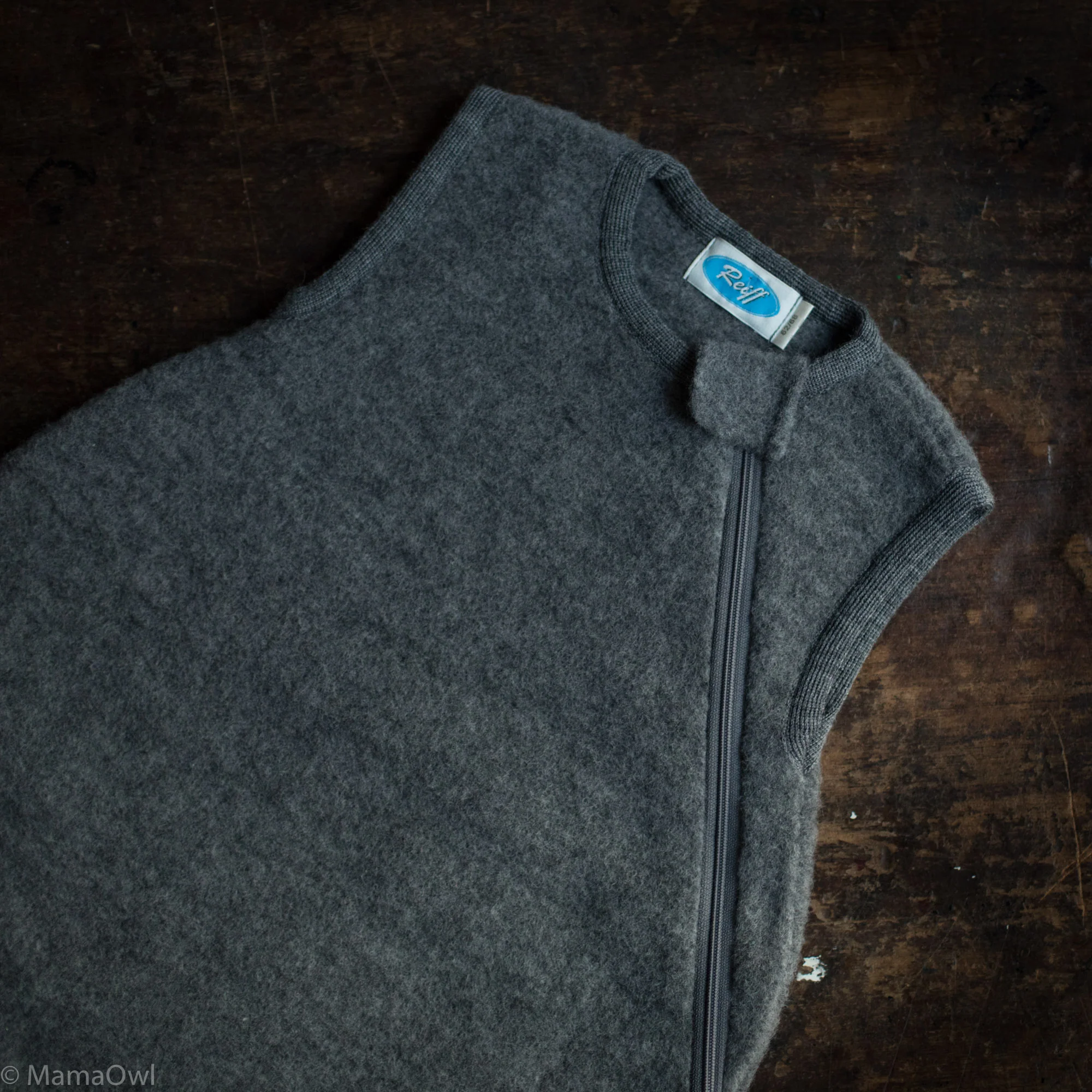 Merino Wool Fleece Sleeveless Sleeping Bag - Slate - Image 2