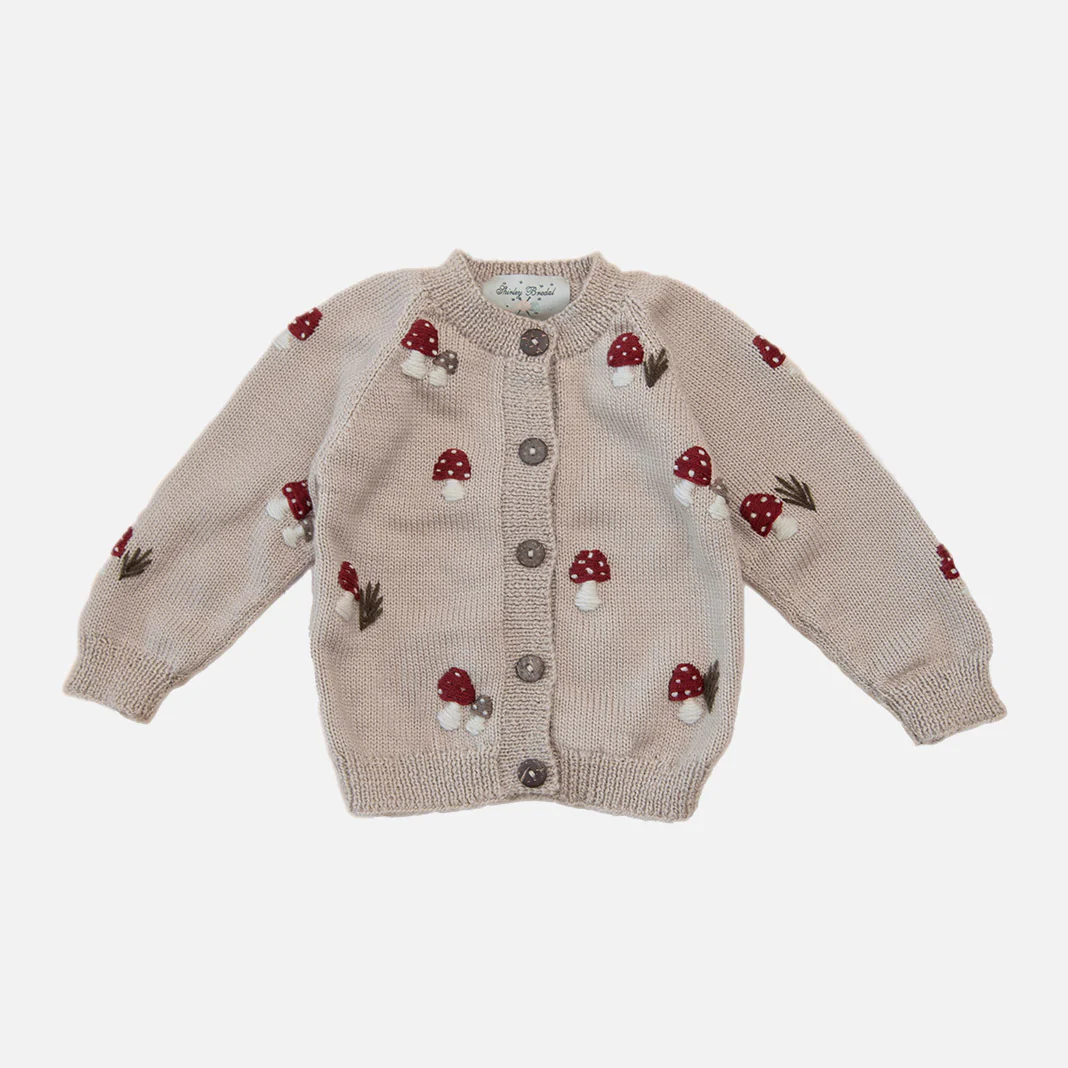 Merino Wool Mushroom Cardigan - Oats - Image 2