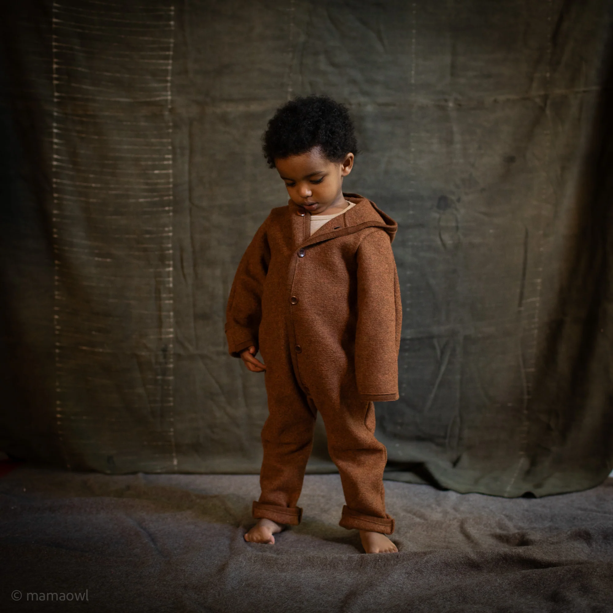 Baby & Kids Overall - Boiled Merino Wool - Auburn - Image 11