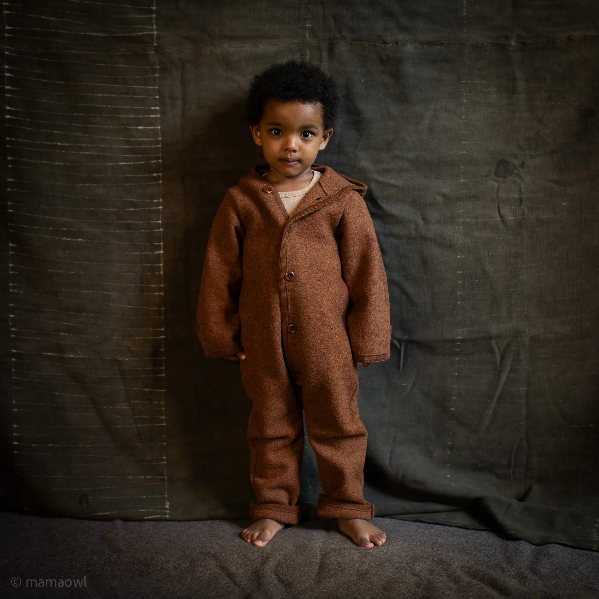 Baby & Kids Overall - Boiled Merino Wool - Auburn - Image 4