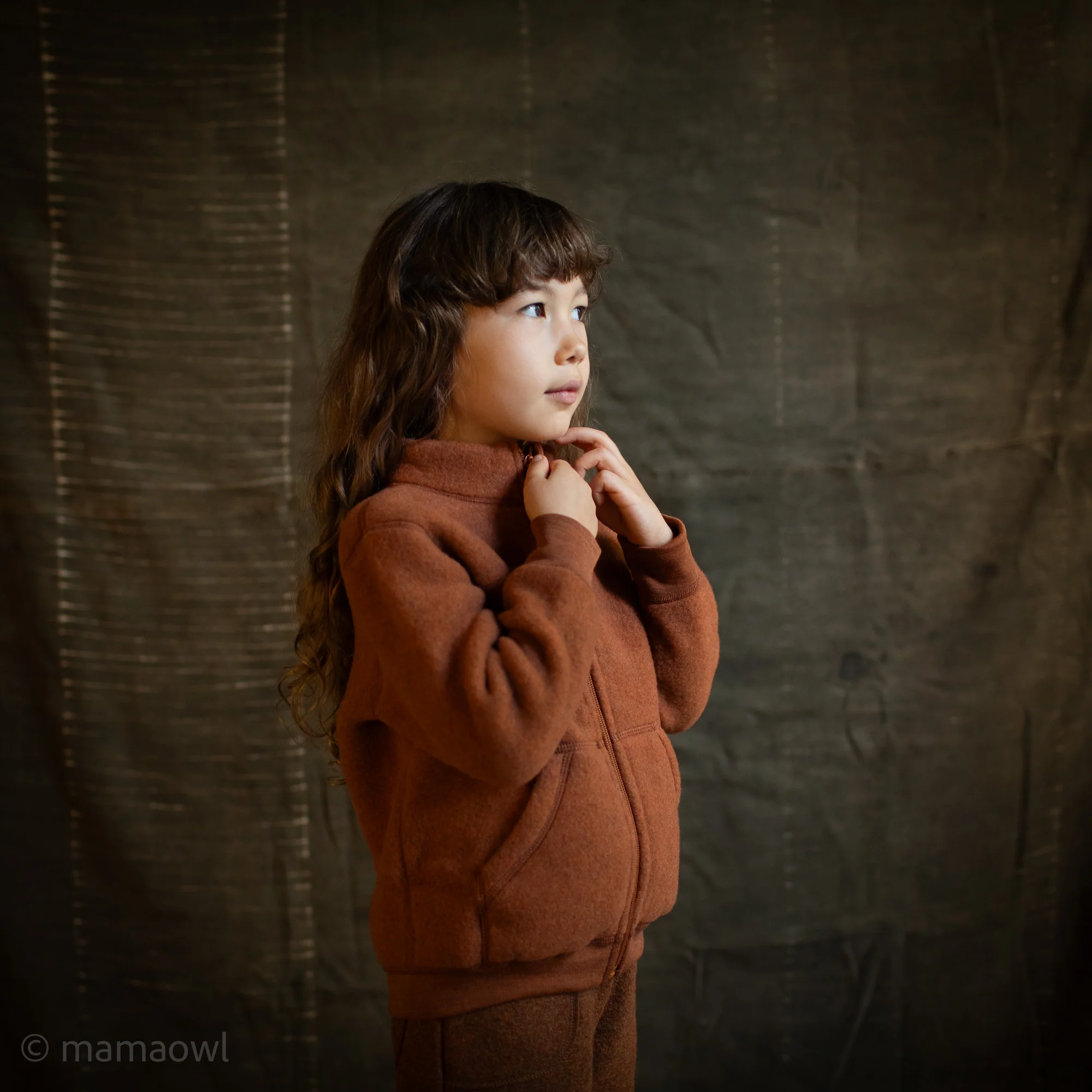 Kite Jacket - Merino Wool Fleece - Deep Rust - Image 10