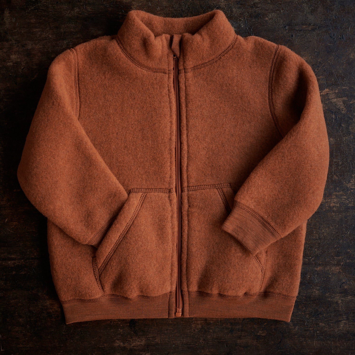 Kite Jacket - Merino Wool Fleece - Deep Rust - Image 3