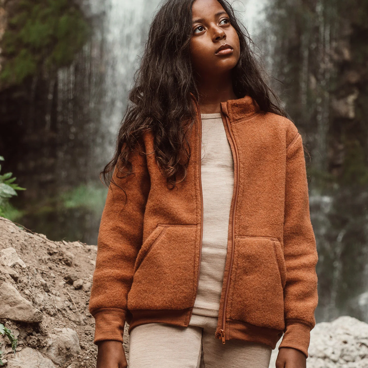 Kite Jacket - Merino Wool Fleece - Deep Rust - Image 4