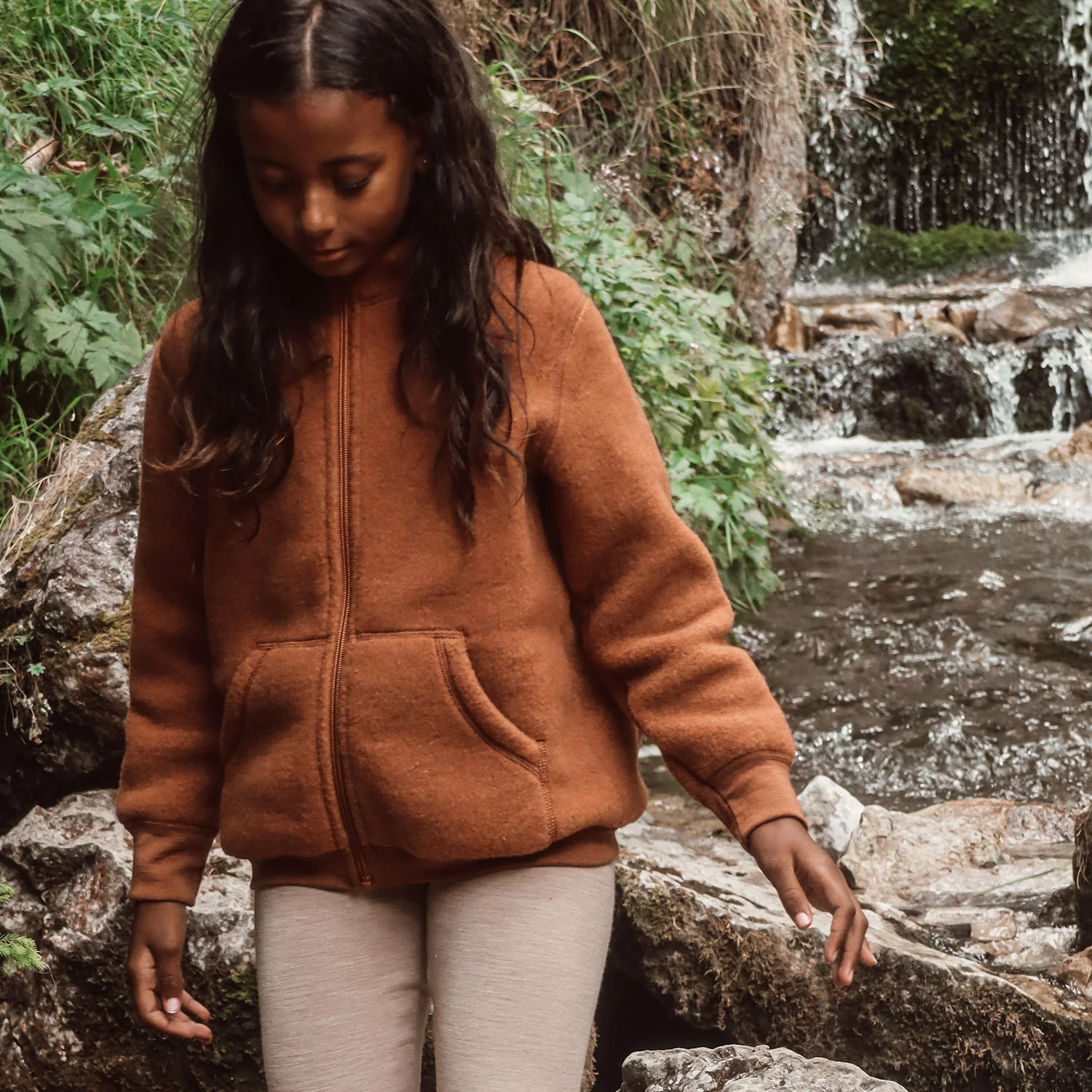 Kite Jacket - Merino Wool Fleece - Deep Rust - Image 6