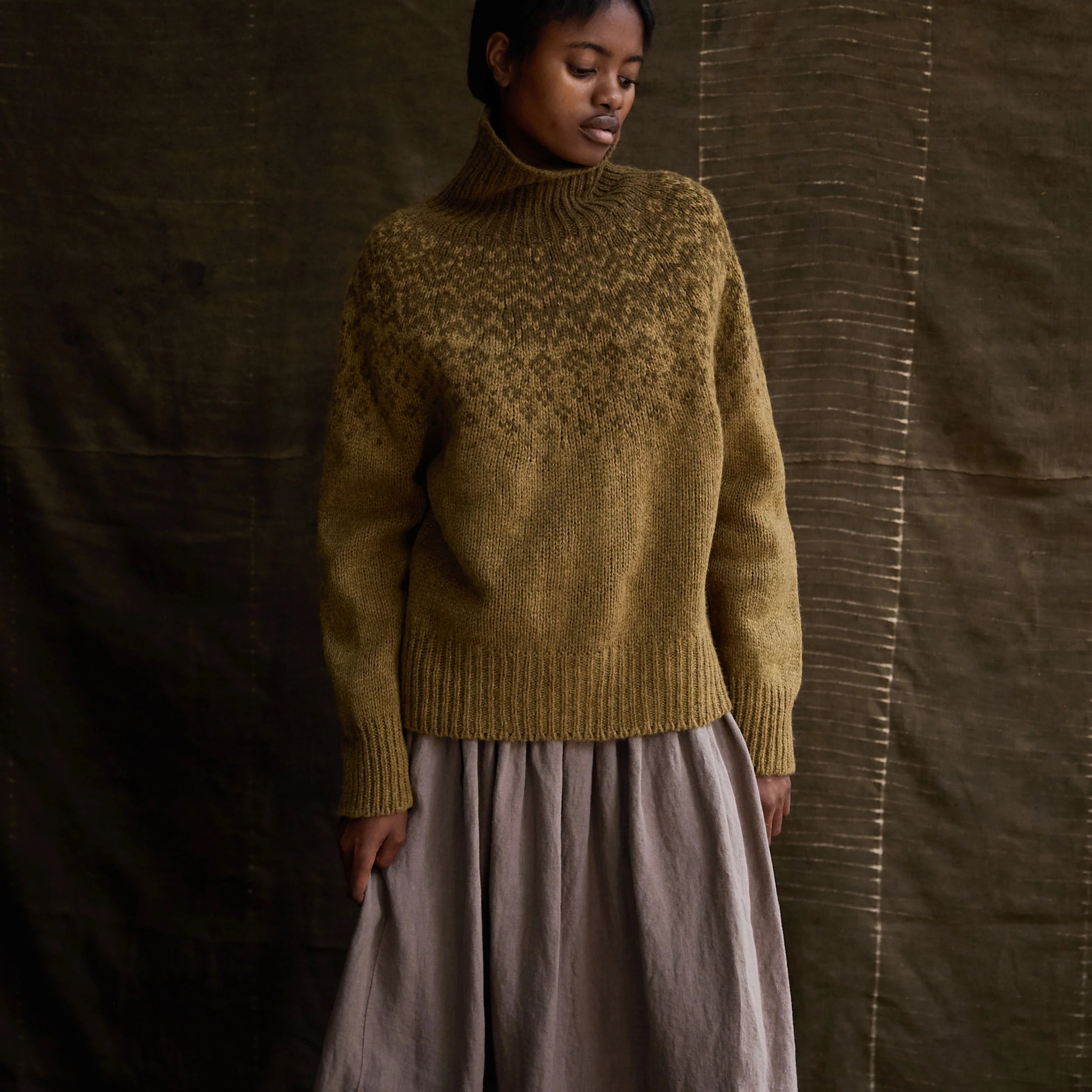 Fauna Women's Rollneck - Lambswool - Asparagus - Image 2
