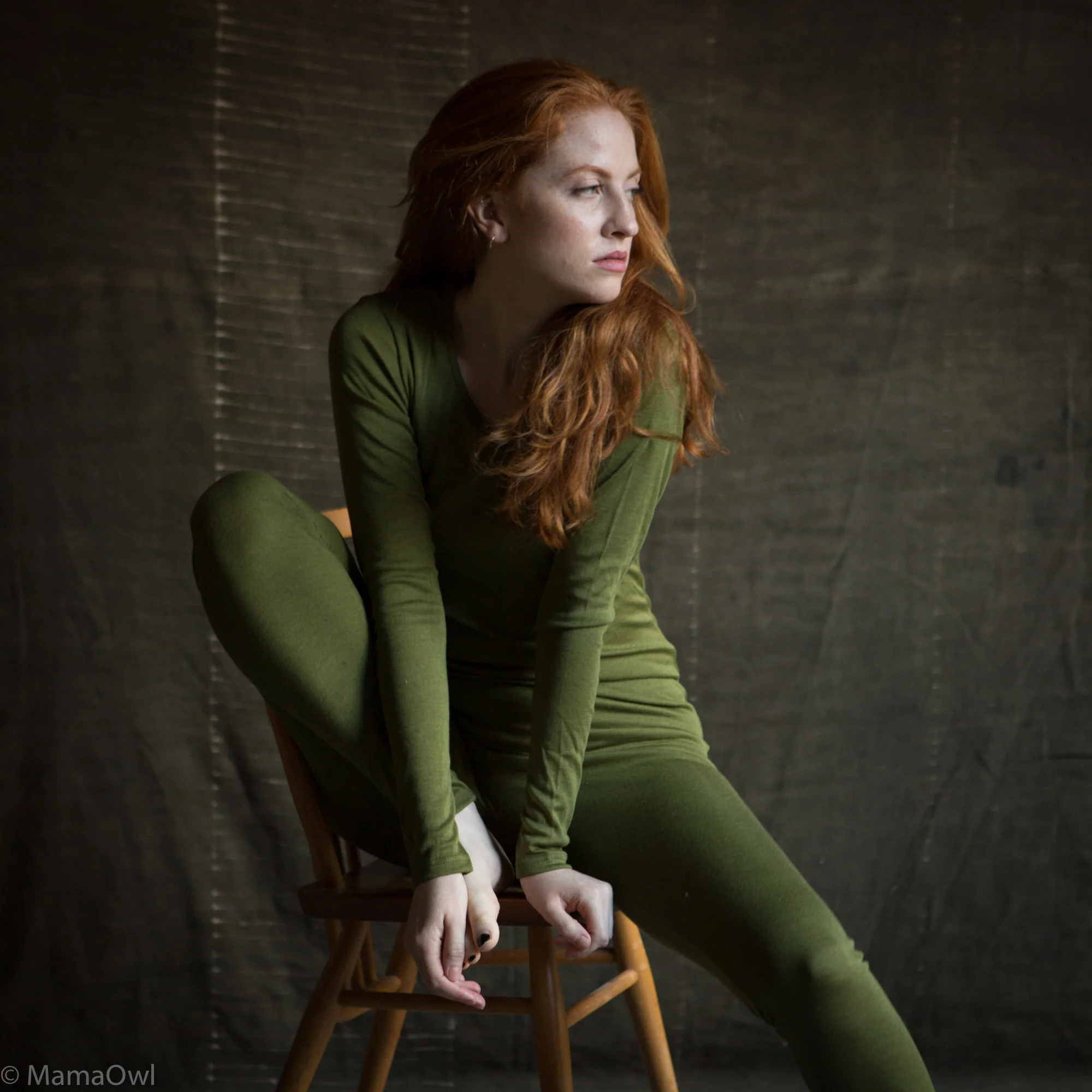 Finch Women's Leggings - Merino Wool & Silk - Moss - Image 3