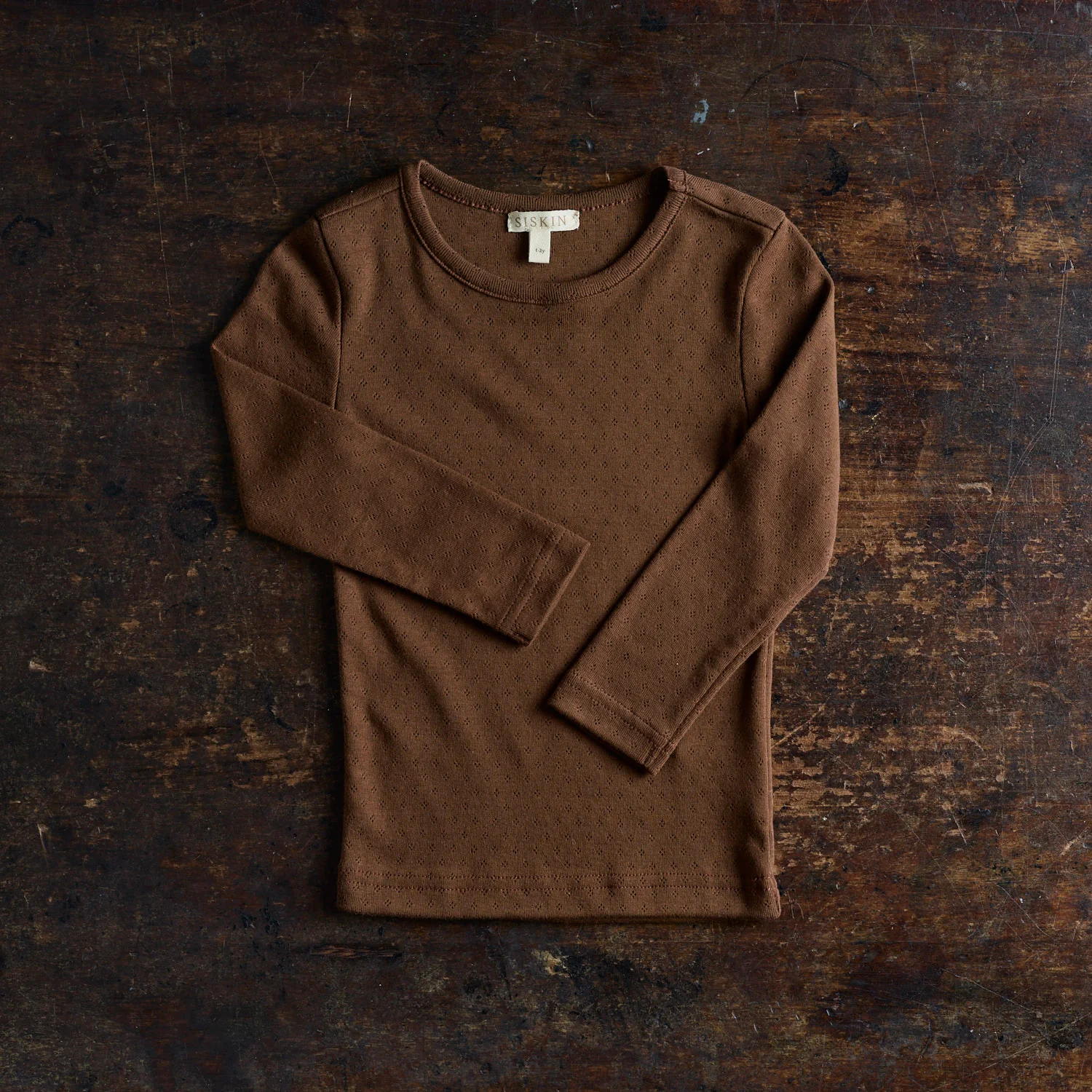 Lark Kids Top - Cotton Pointelle - Squirrel - Image 2