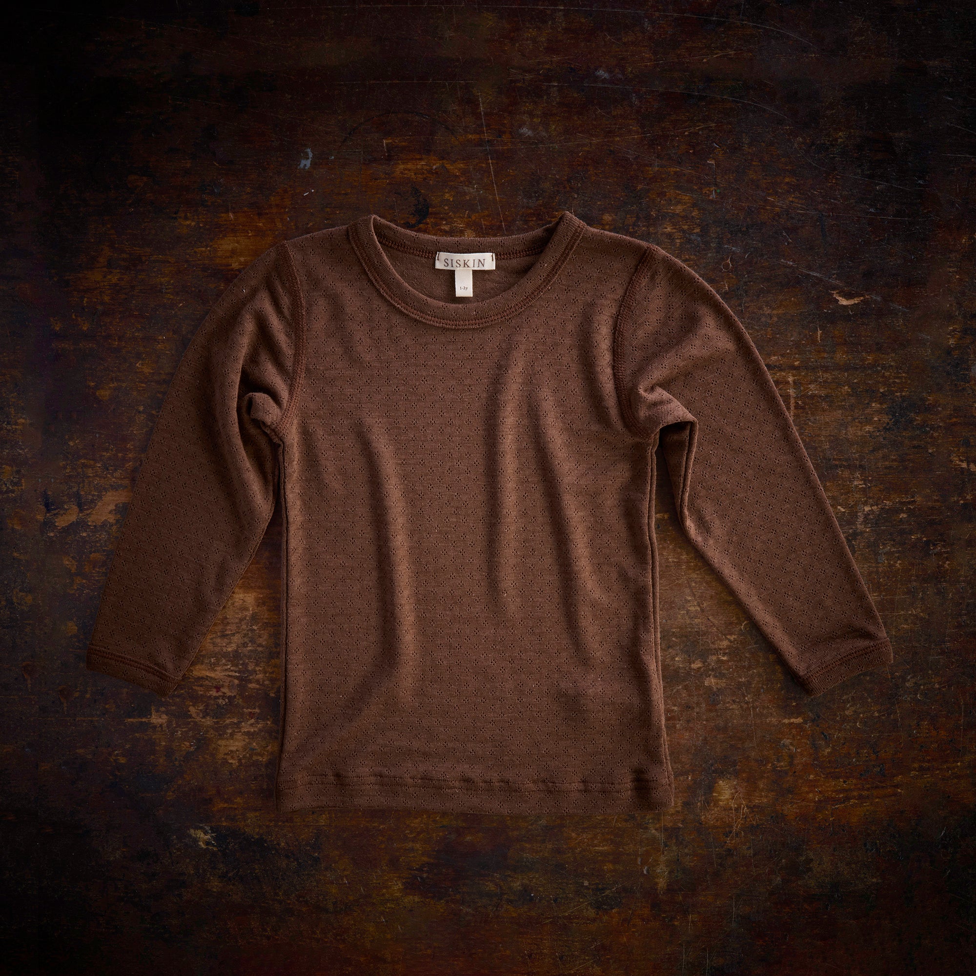 Lark Top - Wool/Silk Pointelle - Pecan - Image 4