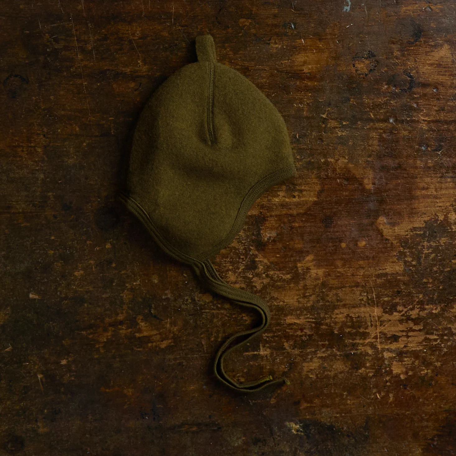 Linnet Baby & Kids Hat - Merino Wool Fleece - Seaweed - Image 2