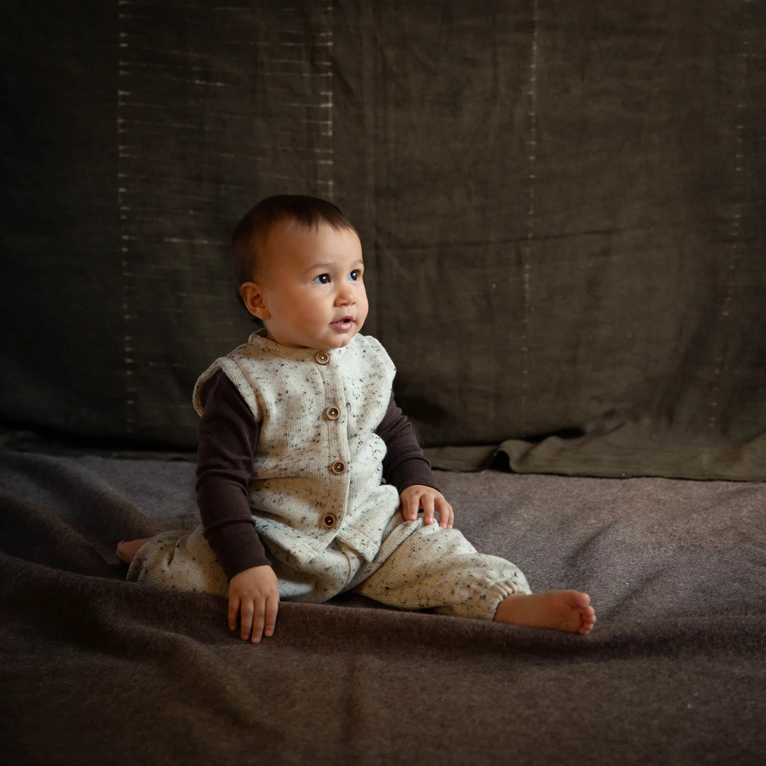 Magpie Baby & Kids Vest - Merino Wool Speckle - Quail - Image 10