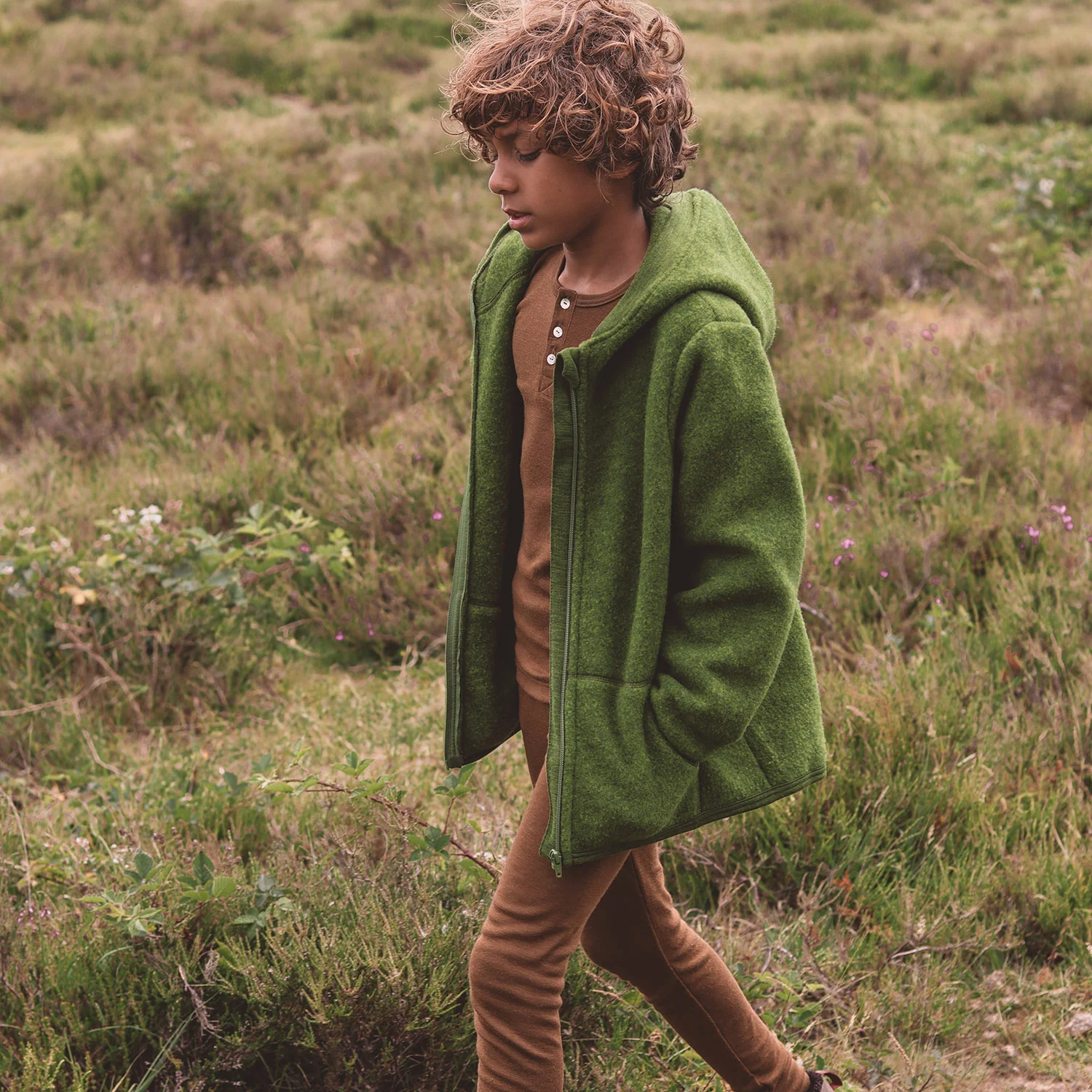 Hawk Jacket - Merino Wool Fleece - Forest - Image 10