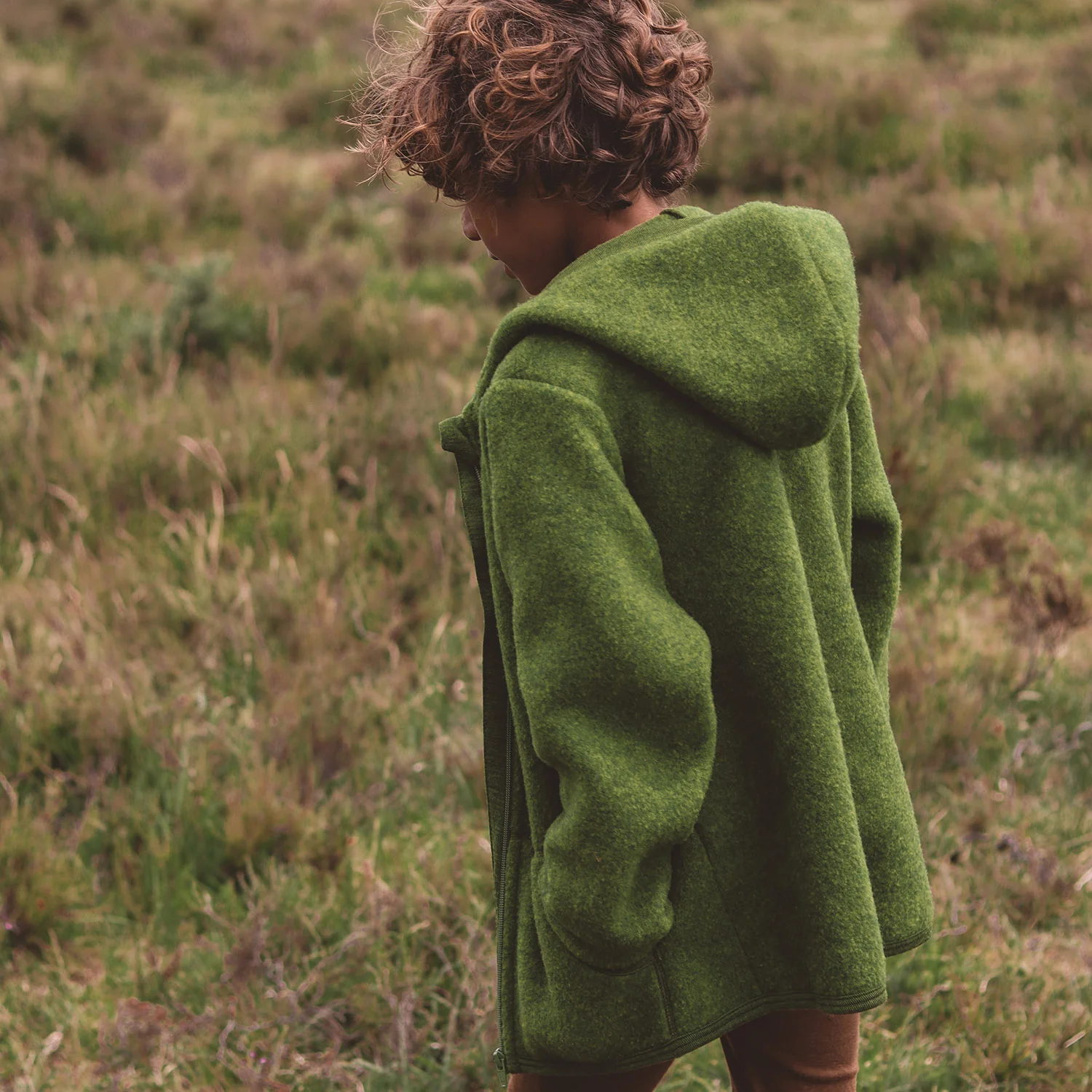 Hawk Jacket - Merino Wool Fleece - Forest - Image 11