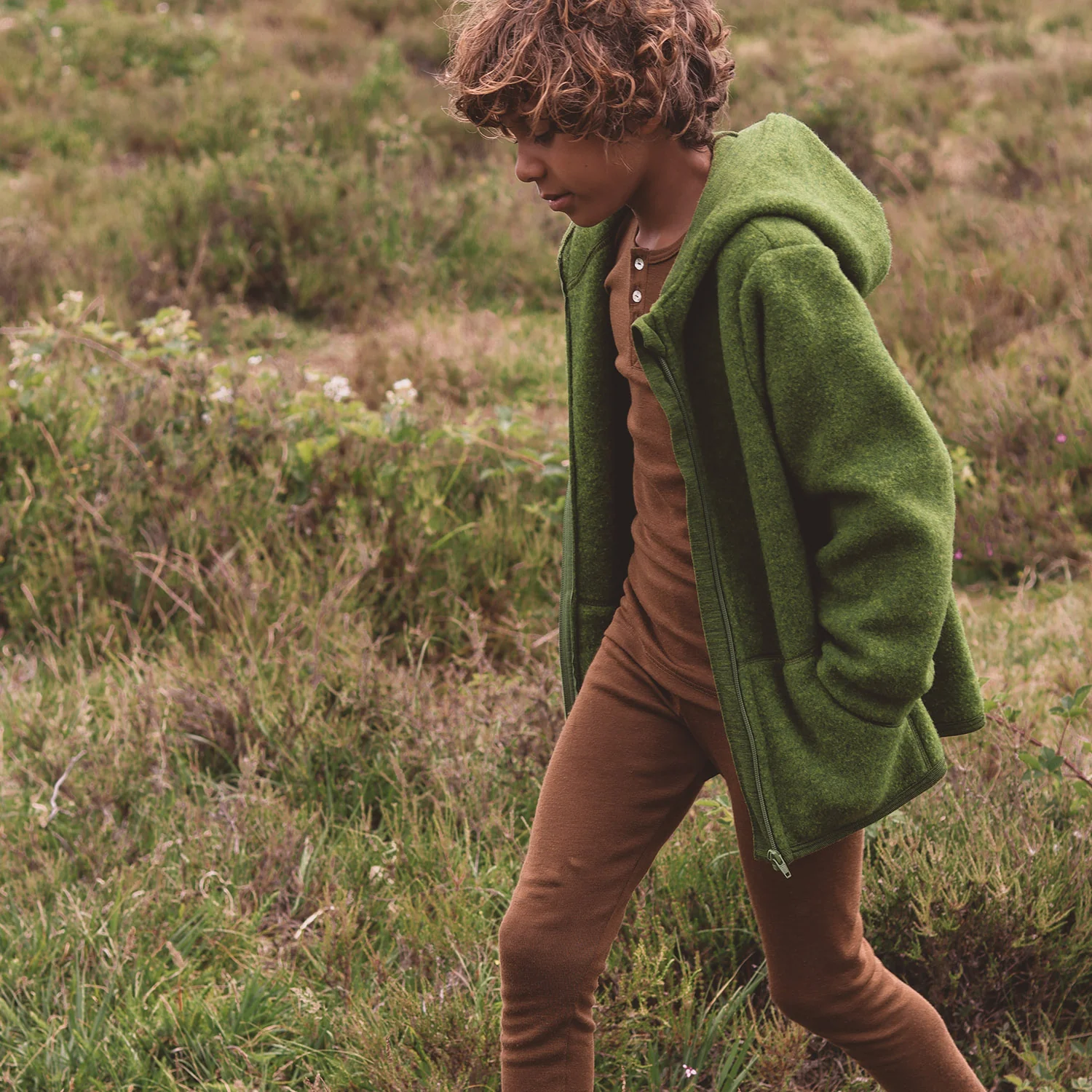 Hawk Jacket - Merino Wool Fleece - Forest - Image 3