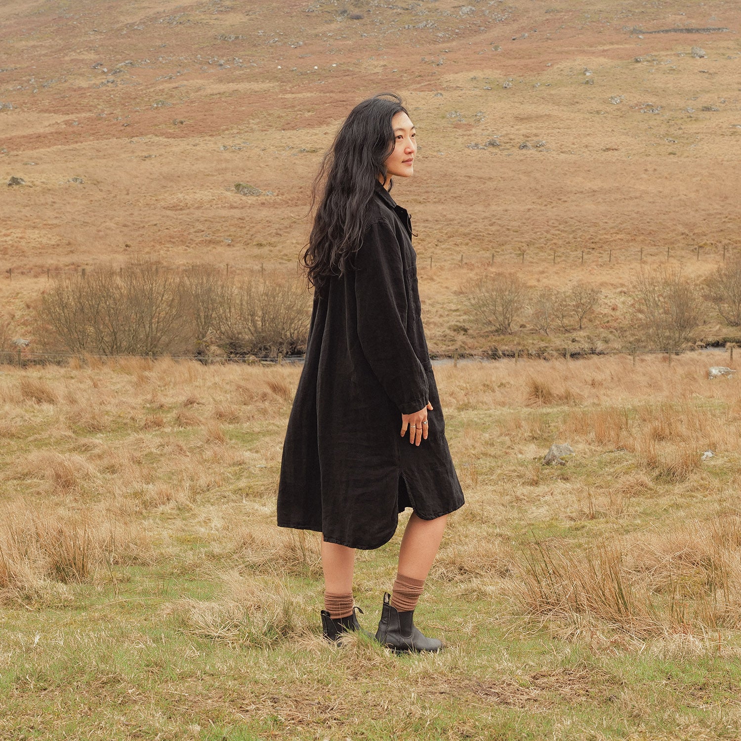Oak Women's Dress - Linen - Black - Image 2
