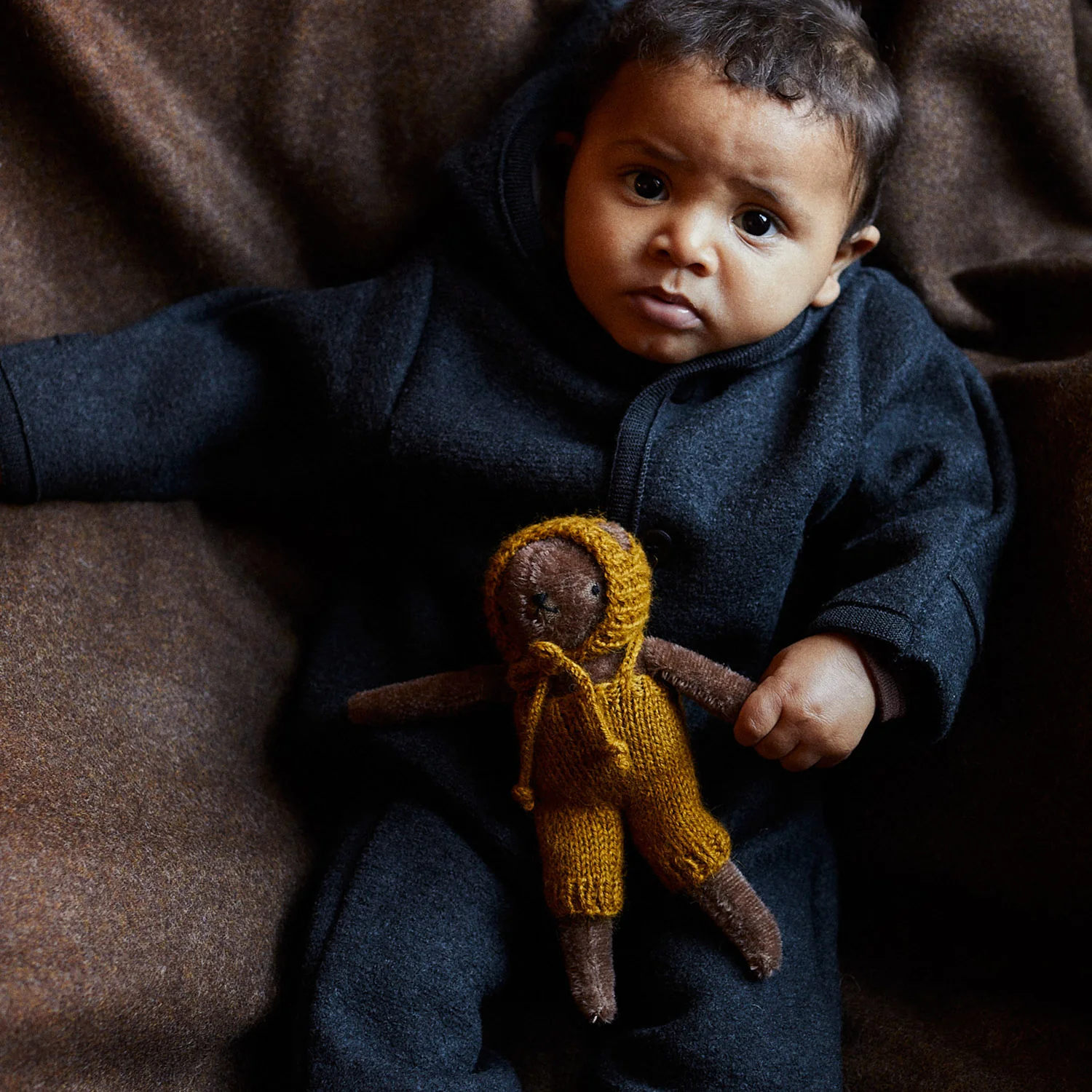 Baby & Kids Boiled Merino Wool Pixie Overall - Anthracite - Image 3