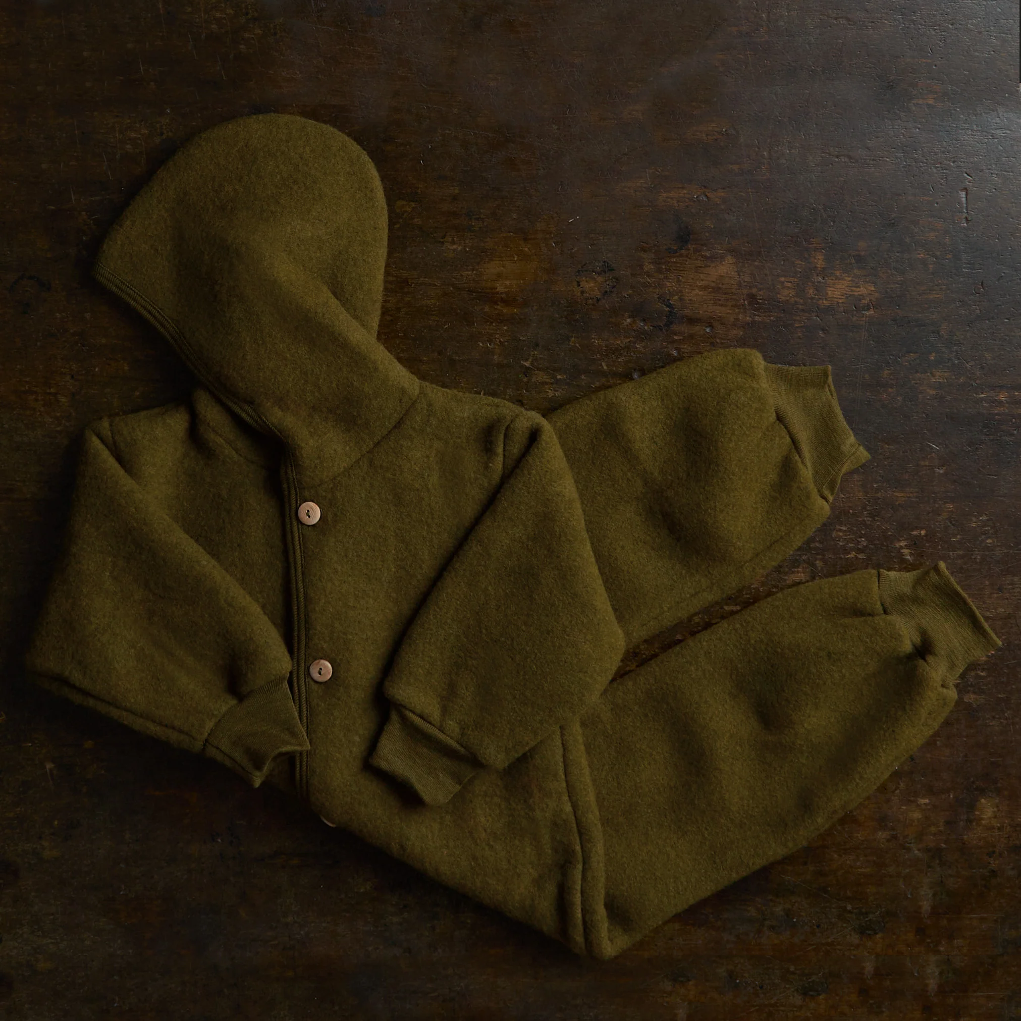 Pipit Baby Suit - Merino Wool Fleece - Seaweed - Image 6