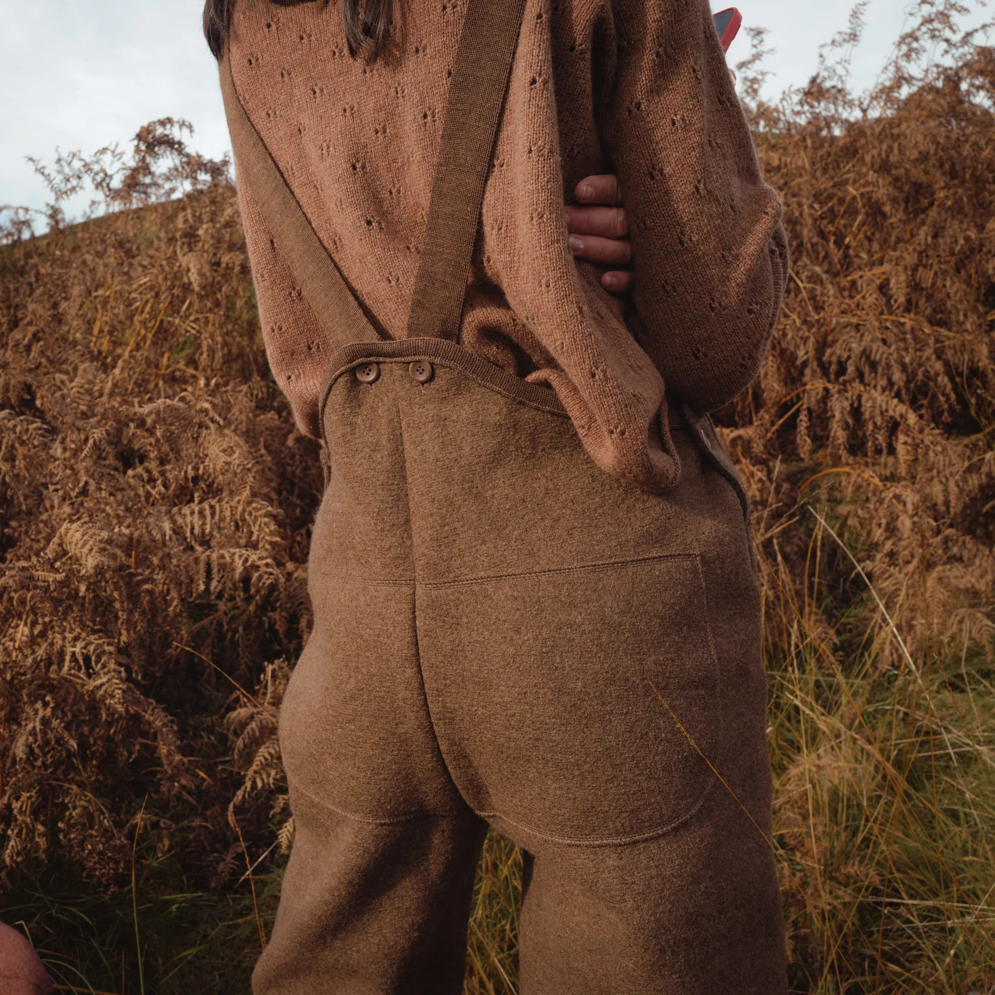 Roam Women's Trousers/Dungarees - Boiled Merino Wool - Hazelnut