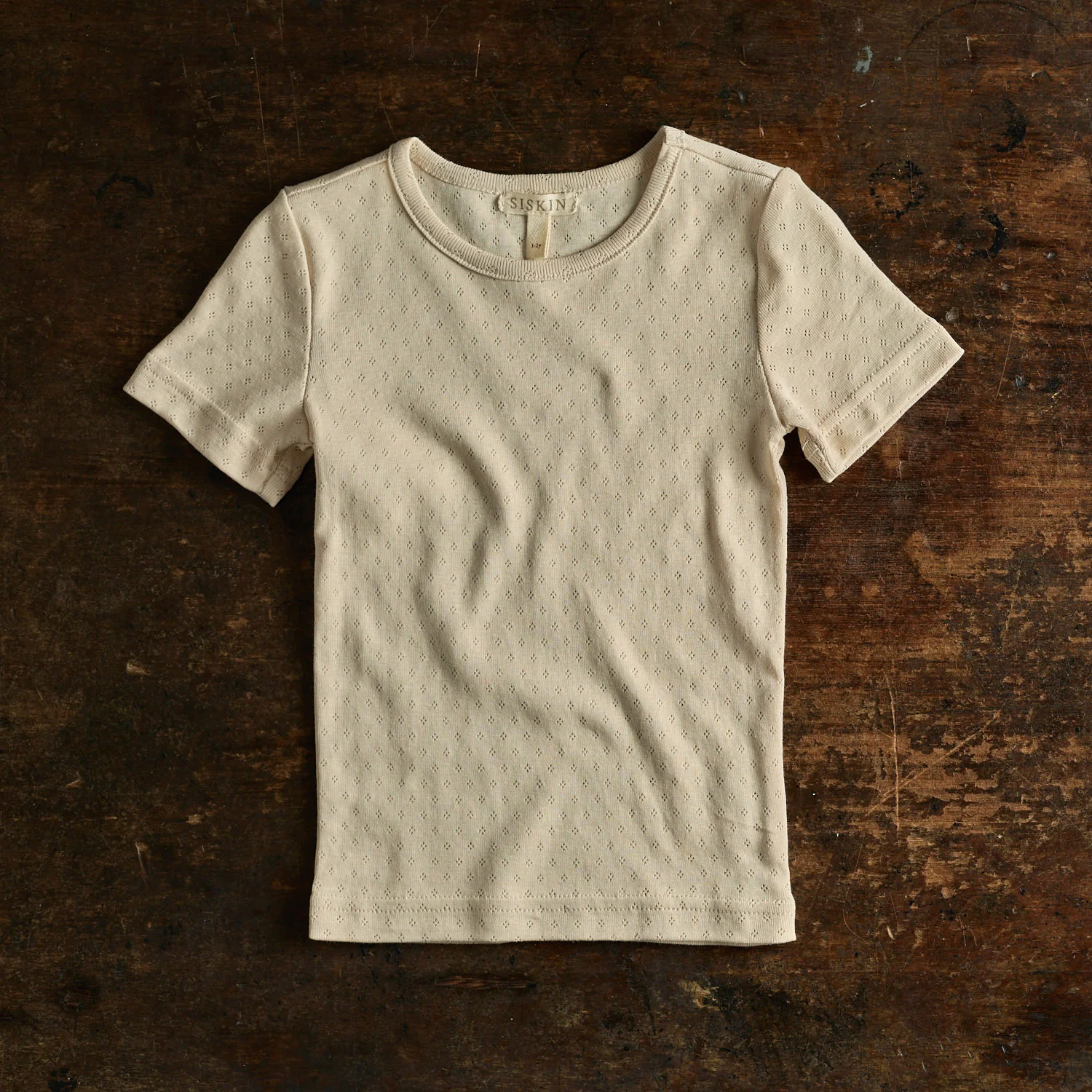 Smew Kids Top - Cotton Pointelle - Shell - Image 2