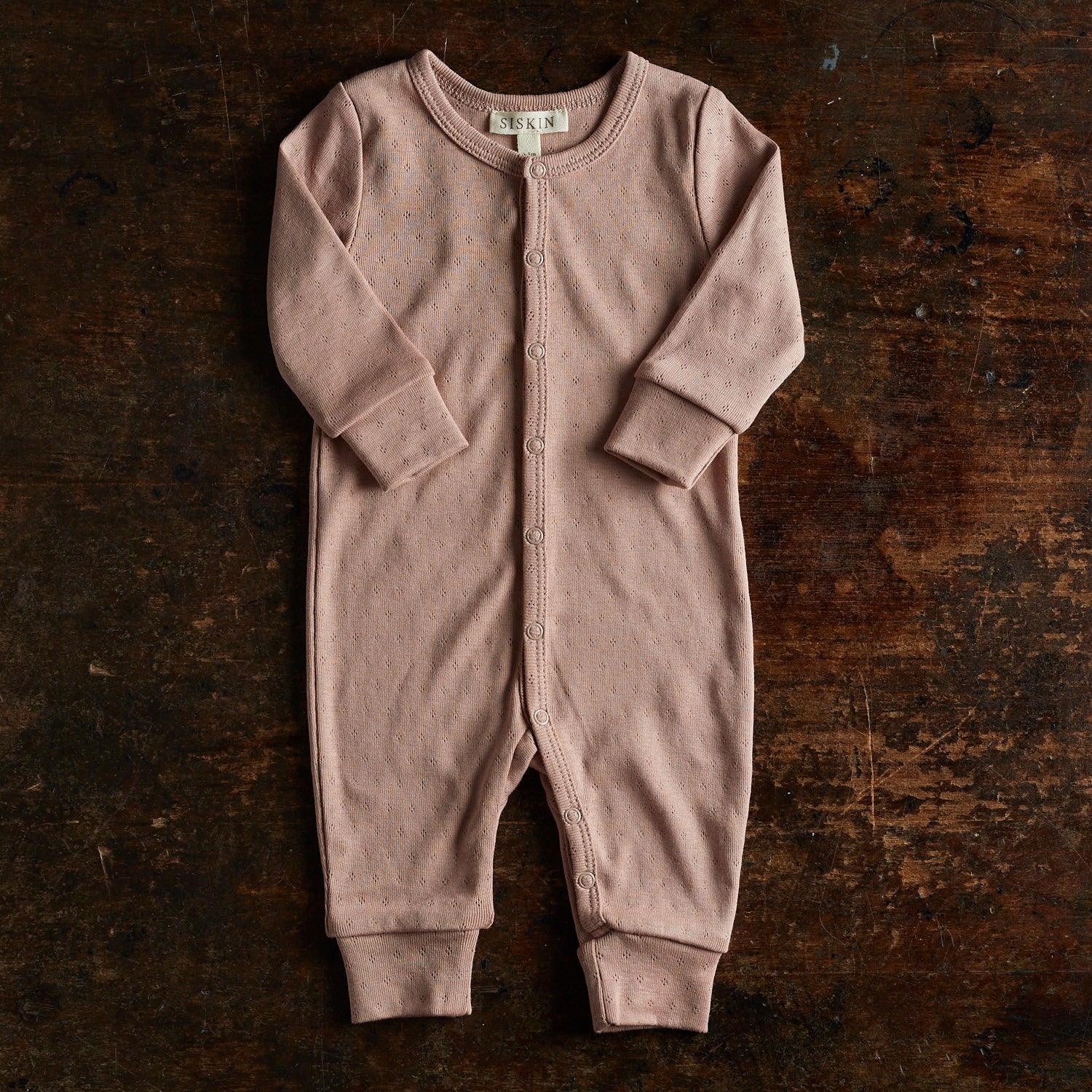 Stork Baby Pyjamas - Cotton Pointelle - Peony - Image 3